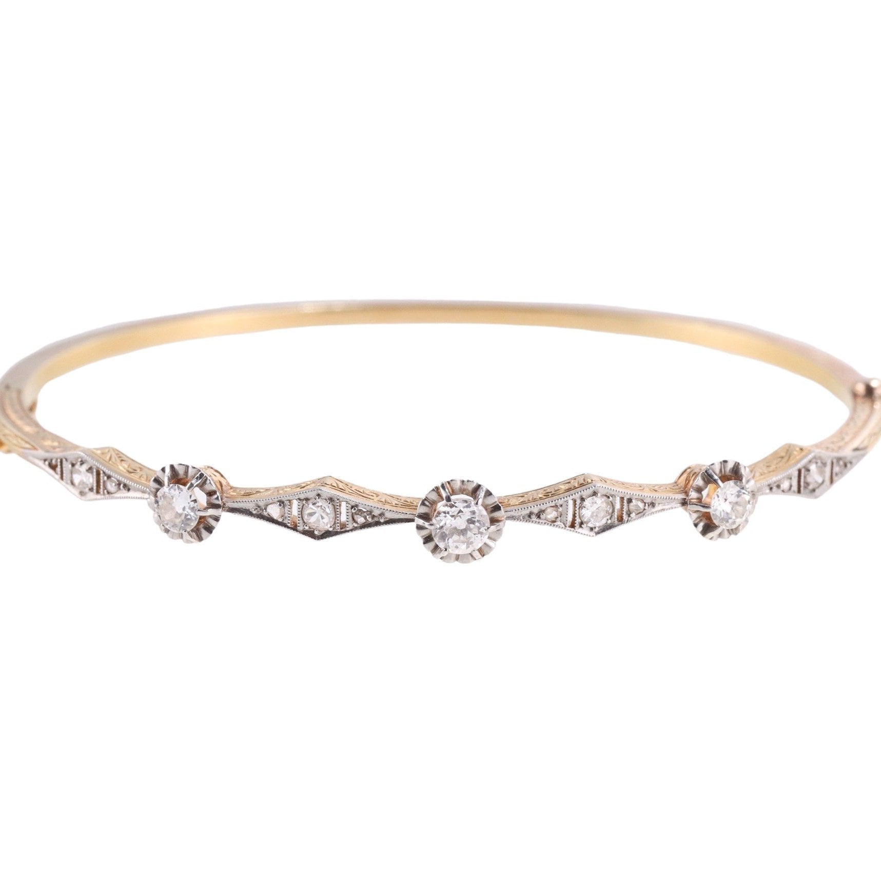 Antique 18k Gold Platinum Diamond Bracelet