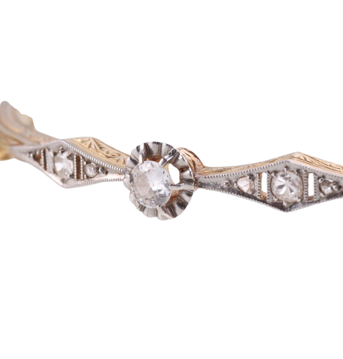 Antique 18k Gold Platinum Diamond Bracelet