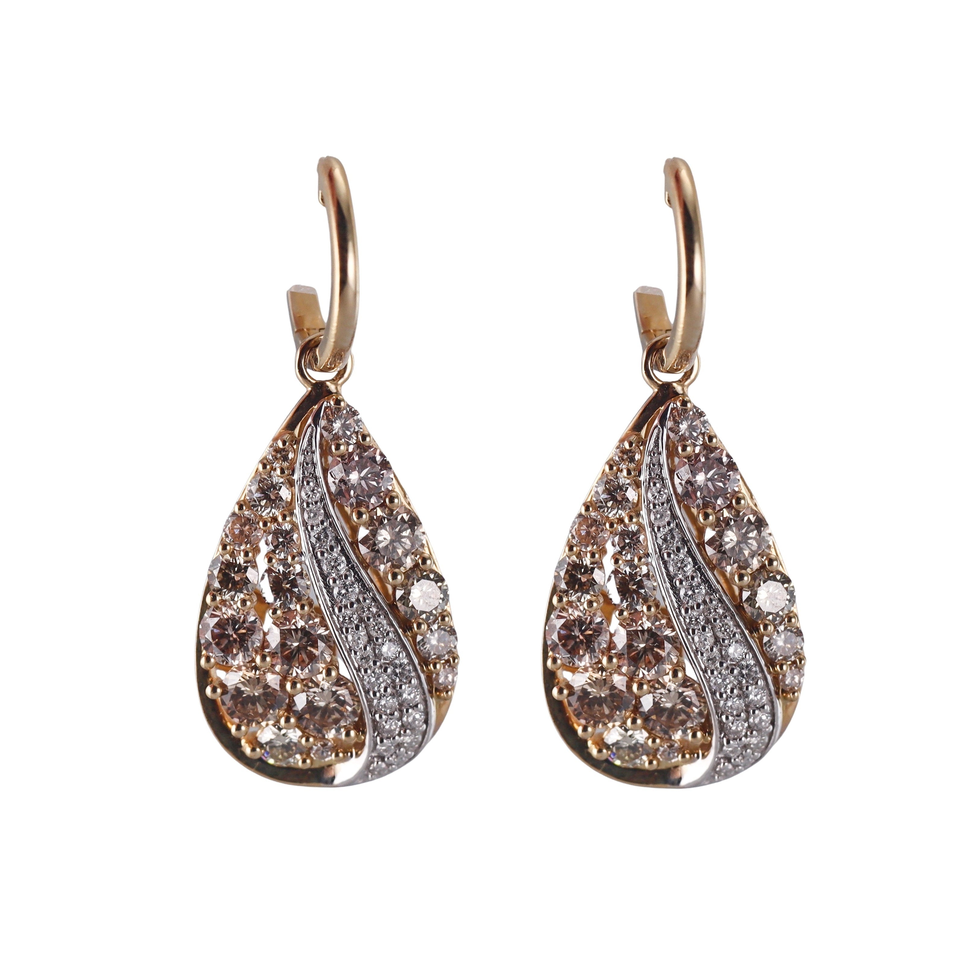 14k Gold 4.06ctw Fancy Yellow Diamond Drop Earrings