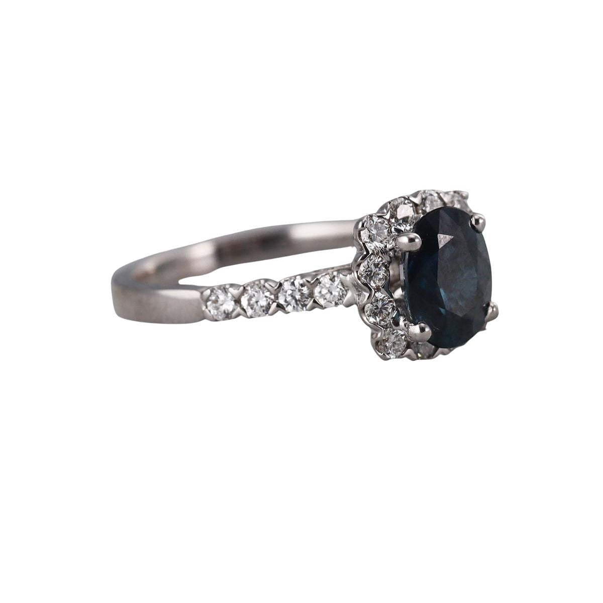 14k Gold Diamond 1.78ct Sapphire Ring