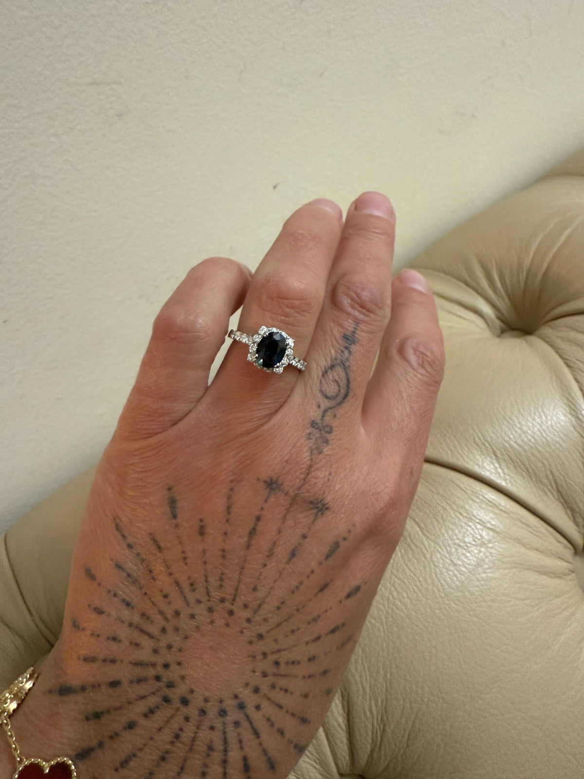 14k Gold Diamond 1.78ct Sapphire Ring