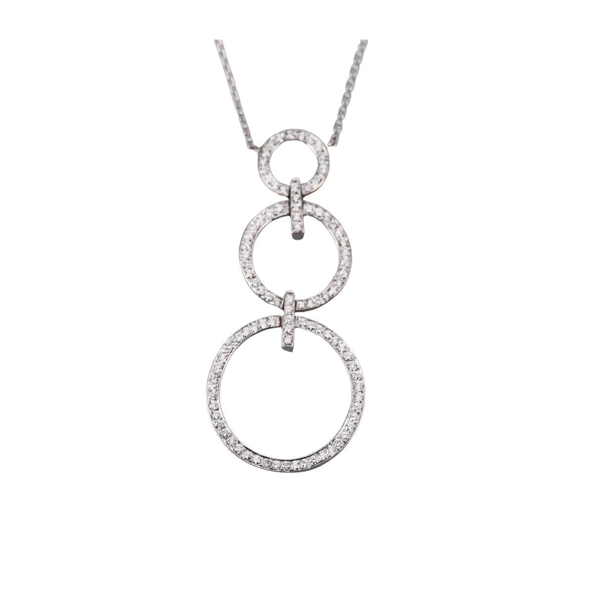 14k Gold Diamond Circle Pendant Necklace