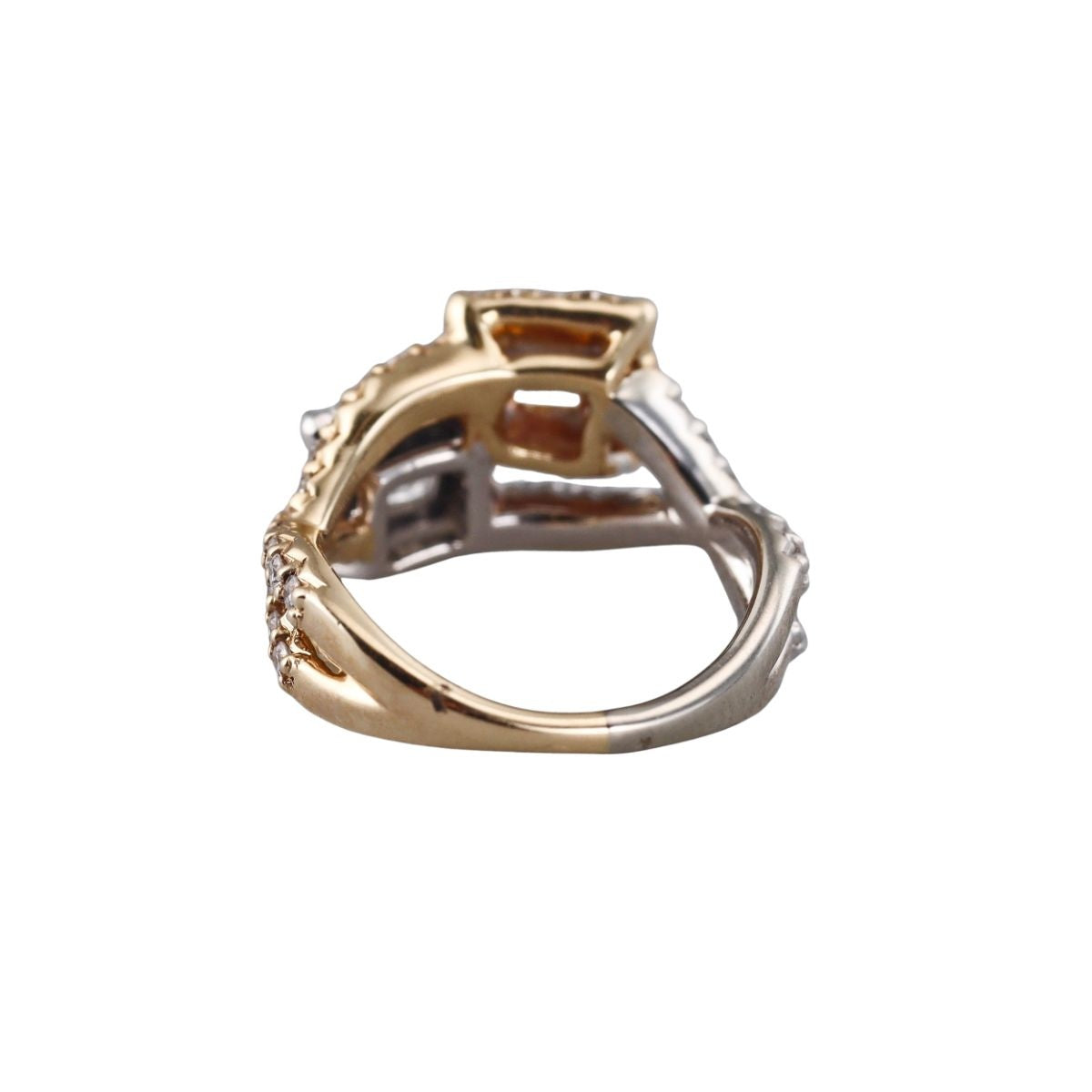 14k Gold Diamond Crossover Engagement Ring