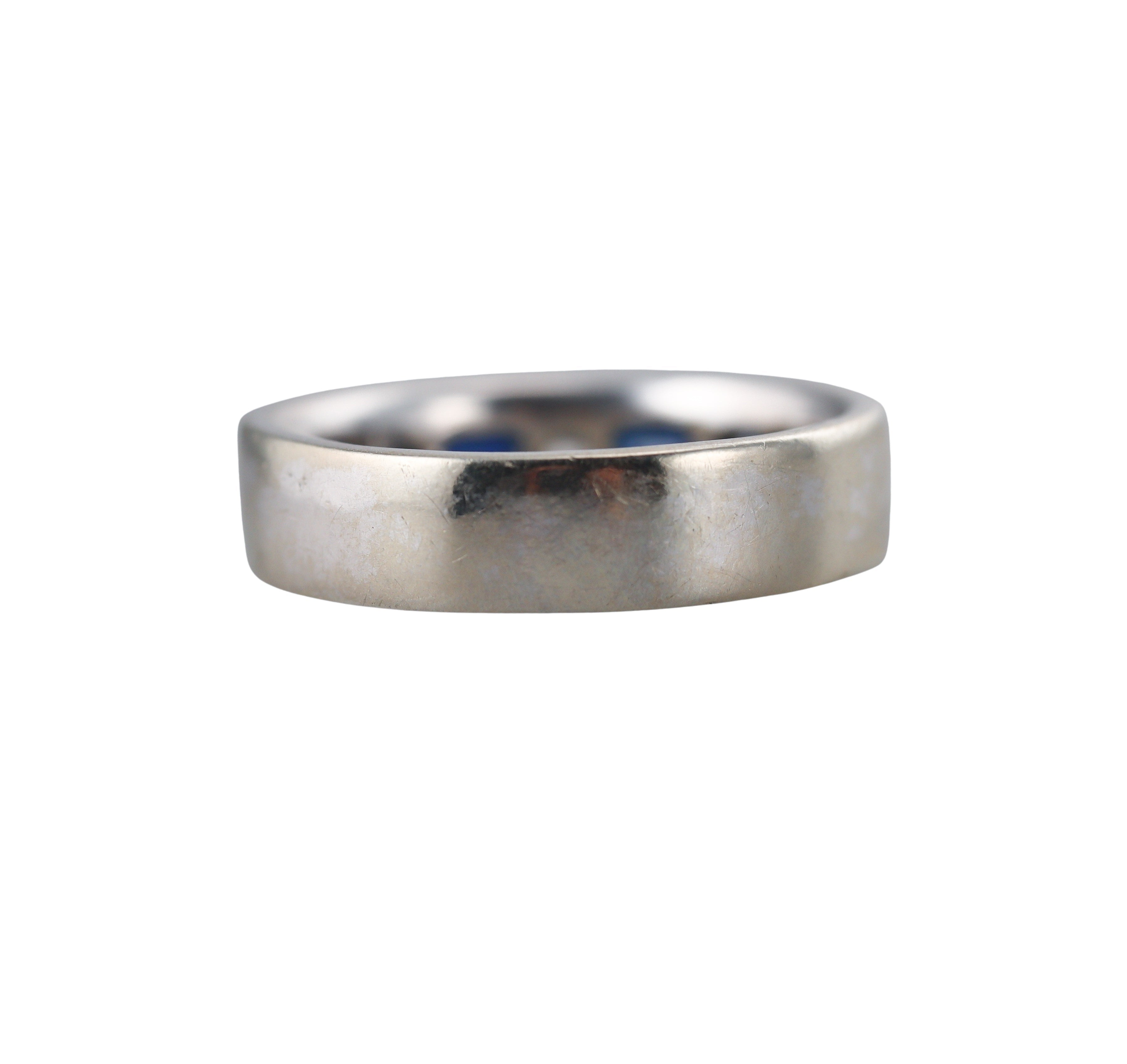 14k Gold Diamond Sapphire Wedding Half Band Ring
