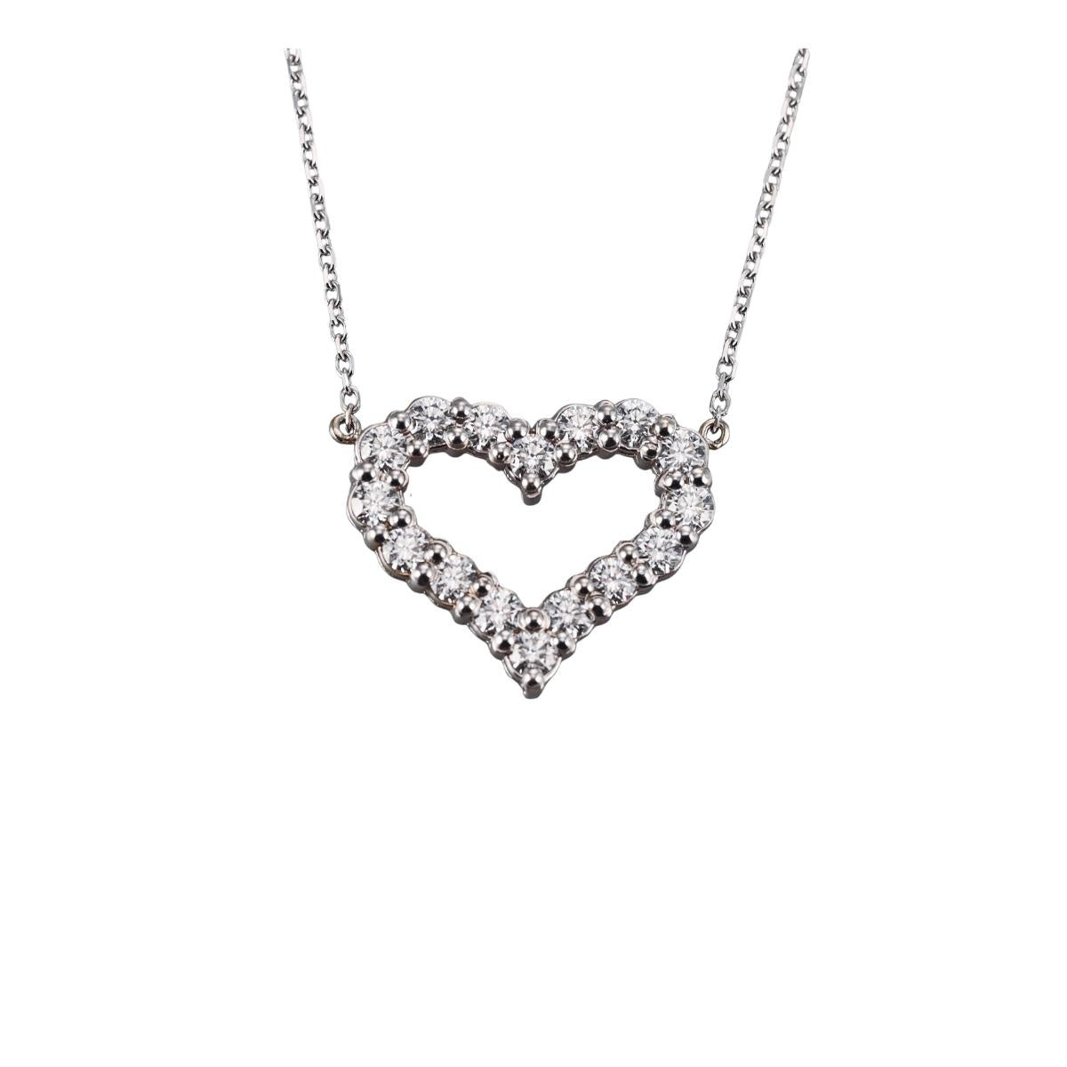 14k Gold Heart 2.12ctw Diamond Pendant Necklace