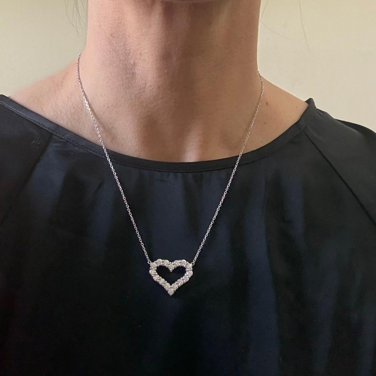 14k Gold Heart 2.12ctw Diamond Pendant Necklace