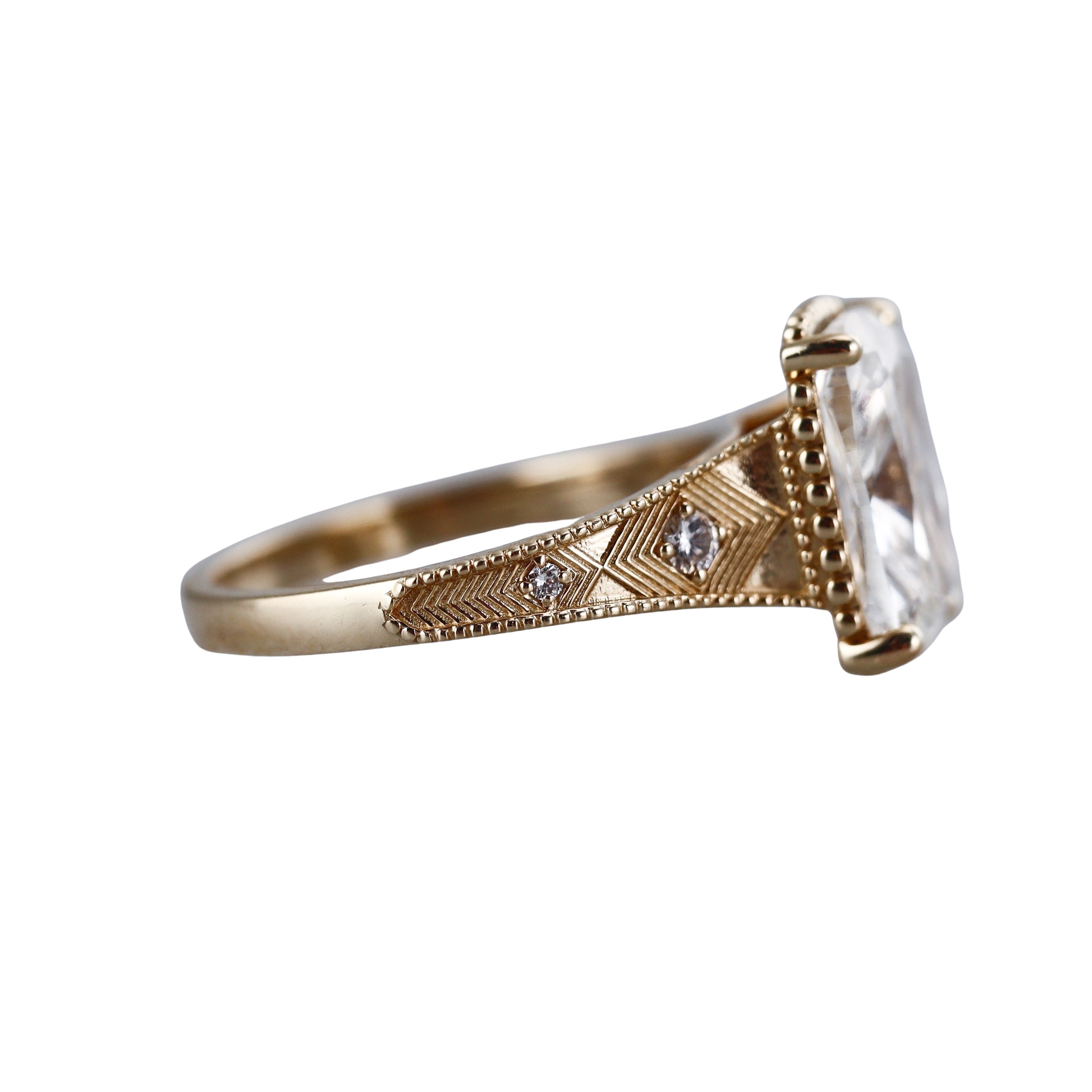 14k Solid Gold IGI Lab Grown 4.10ct Cushion Diamond Engagement Ring