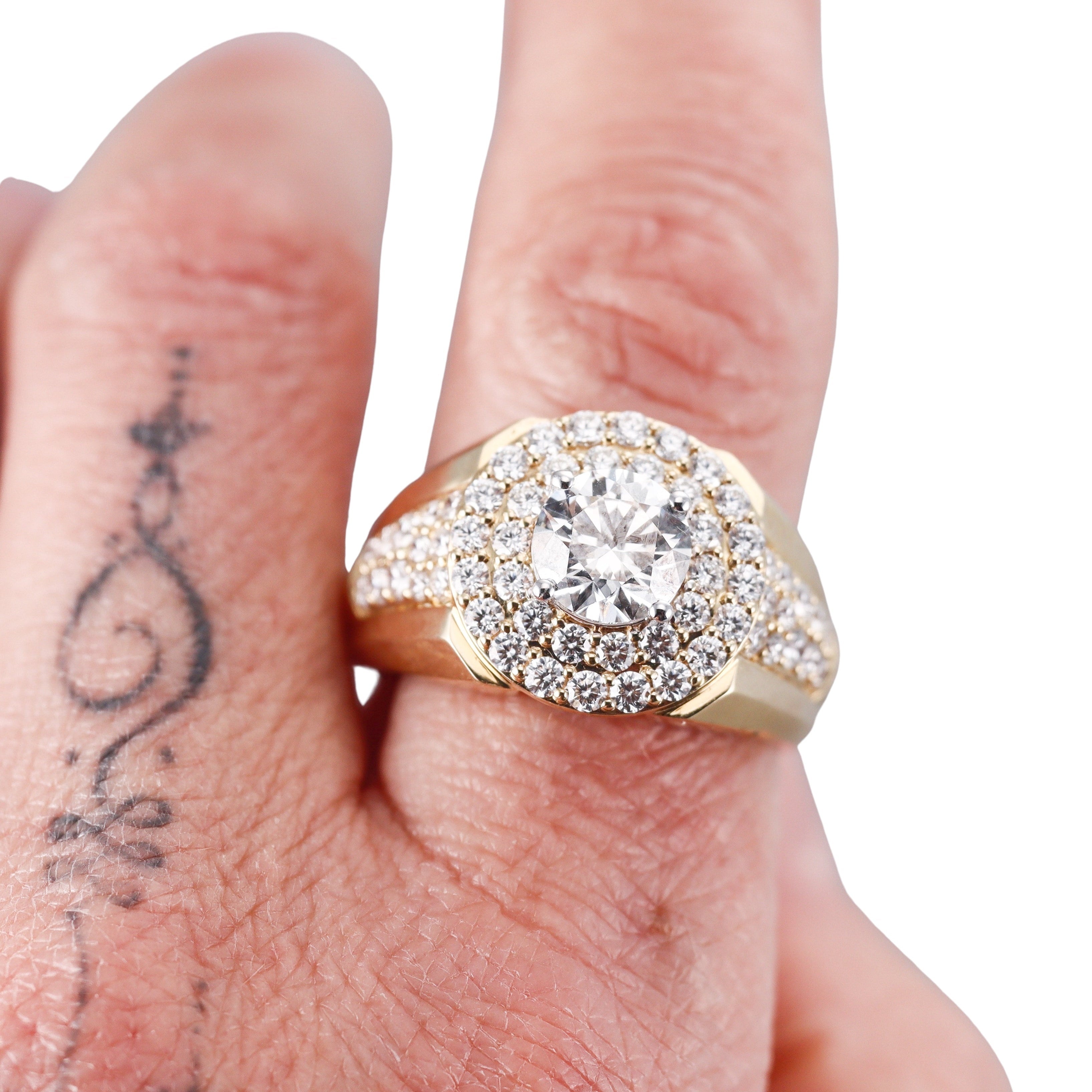 14k Solid Gold Lab Grown IGI 4.17ctw Round Diamond Ring