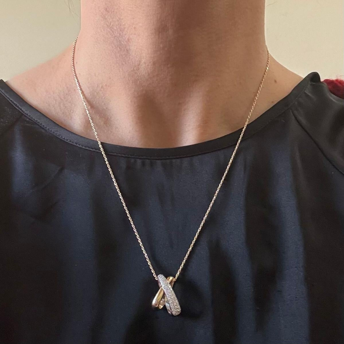 14k Yellow/White Gold Diamond Pendant Necklace