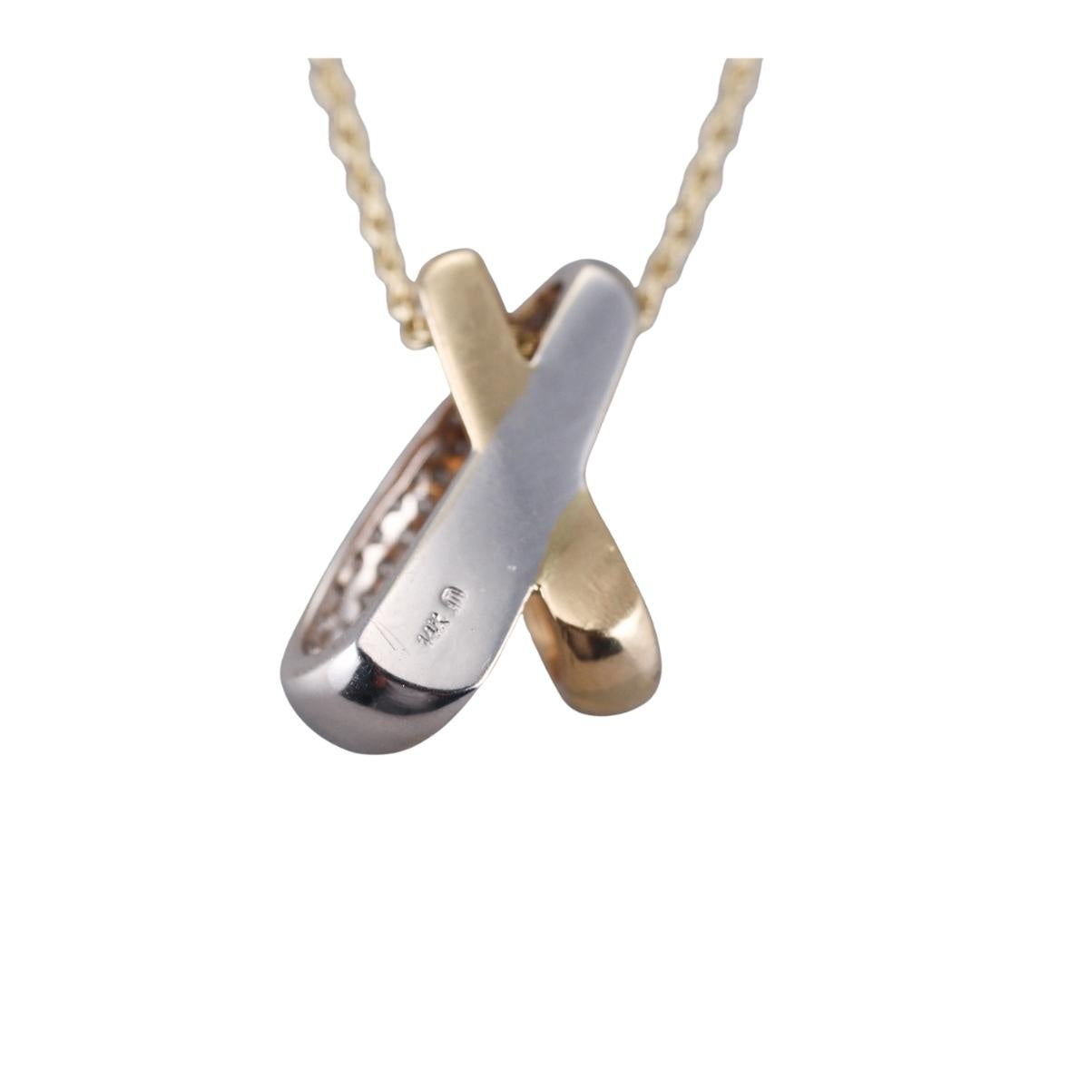 14k Yellow/White Gold Diamond Pendant Necklace