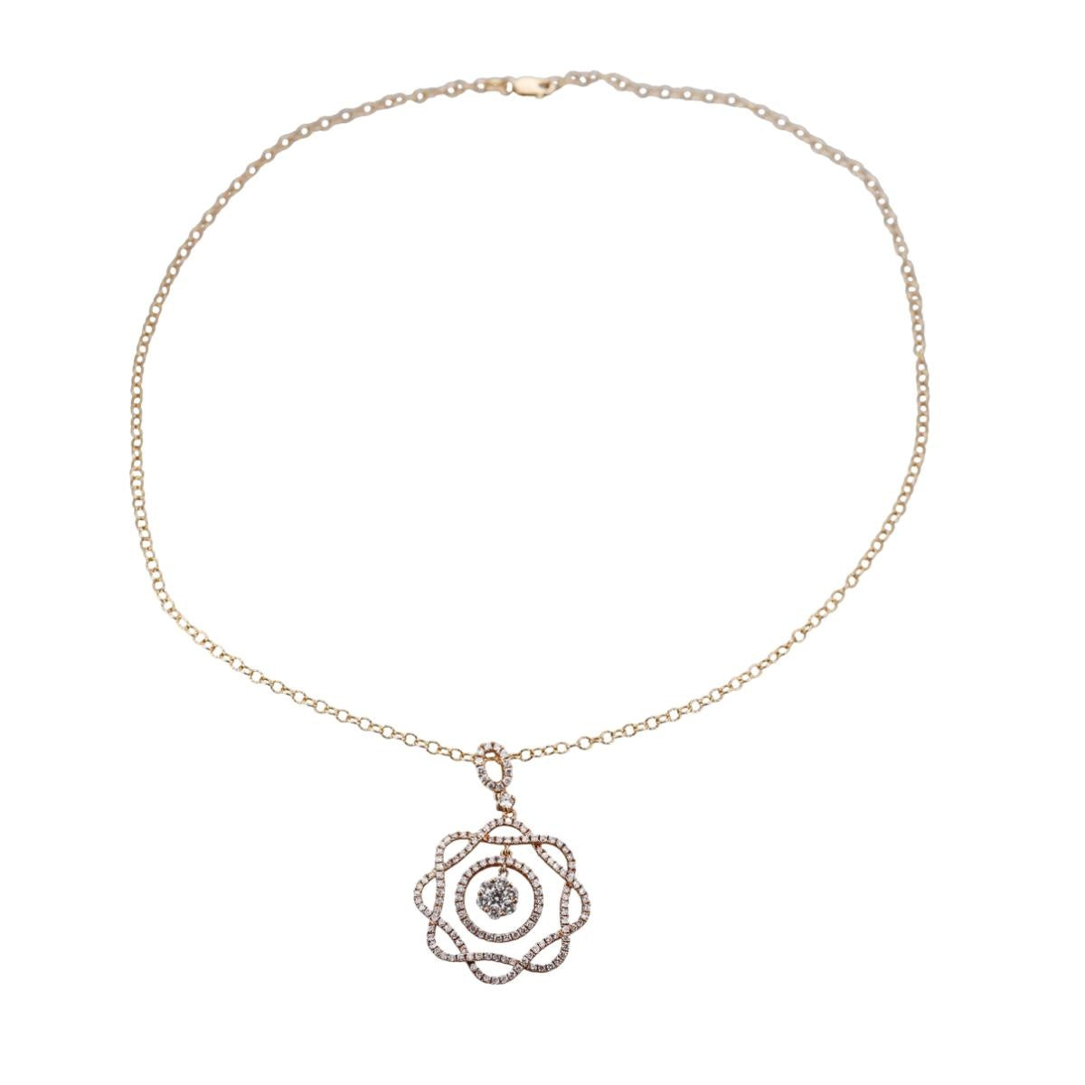 14k Yellow Gold Diamond Pendant Necklace
