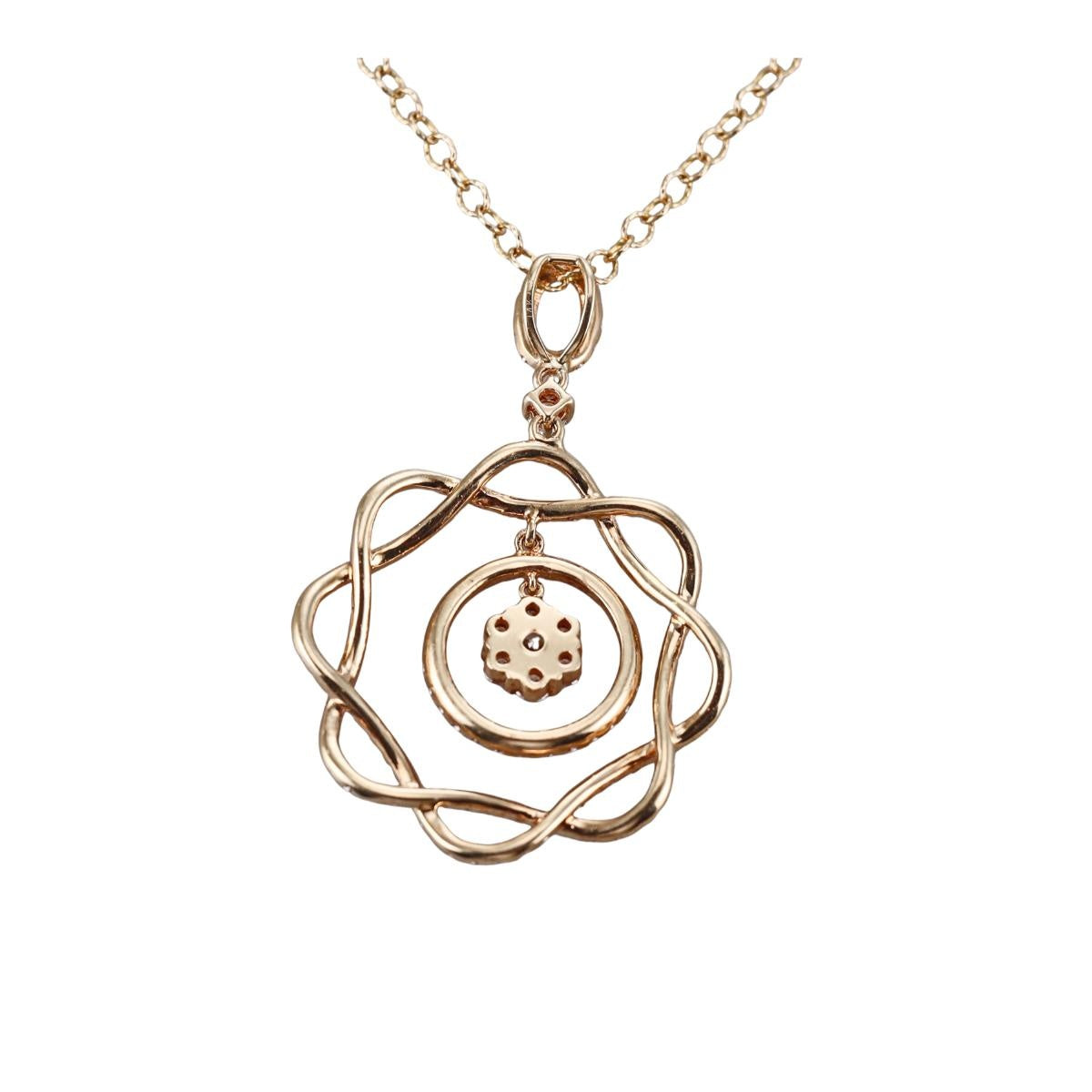 14k Yellow Gold Diamond Pendant Necklace