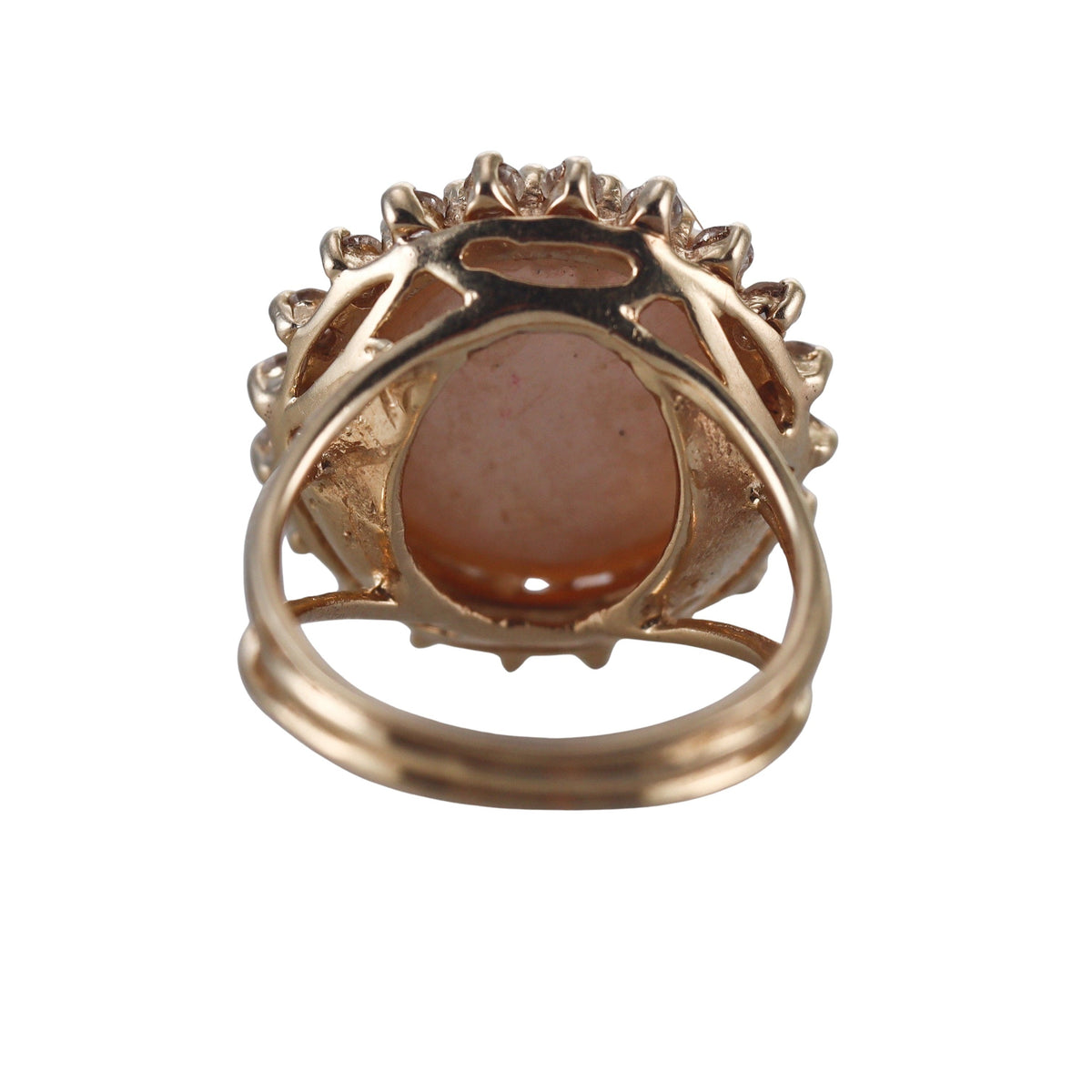 14k Yellow Gold Pearl Diamond Ring