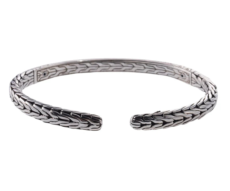 John Hardy Sterling Silver Diamond Classic Chain Station Bracelet OG-2453