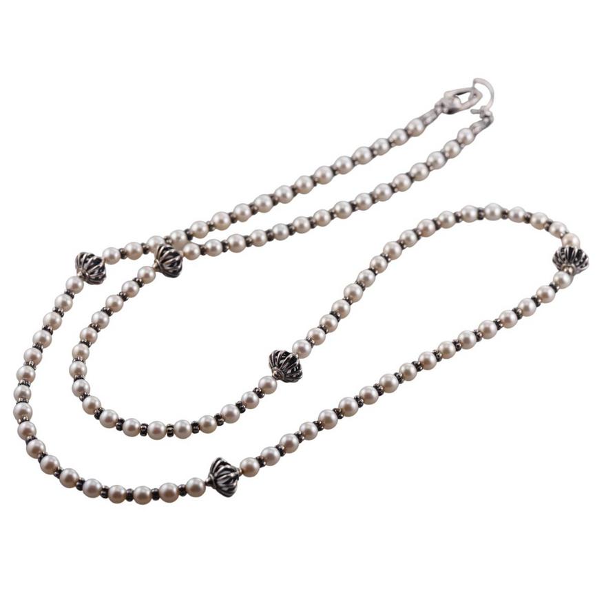 Lagos Caviar Silver Pearl Necklace 186