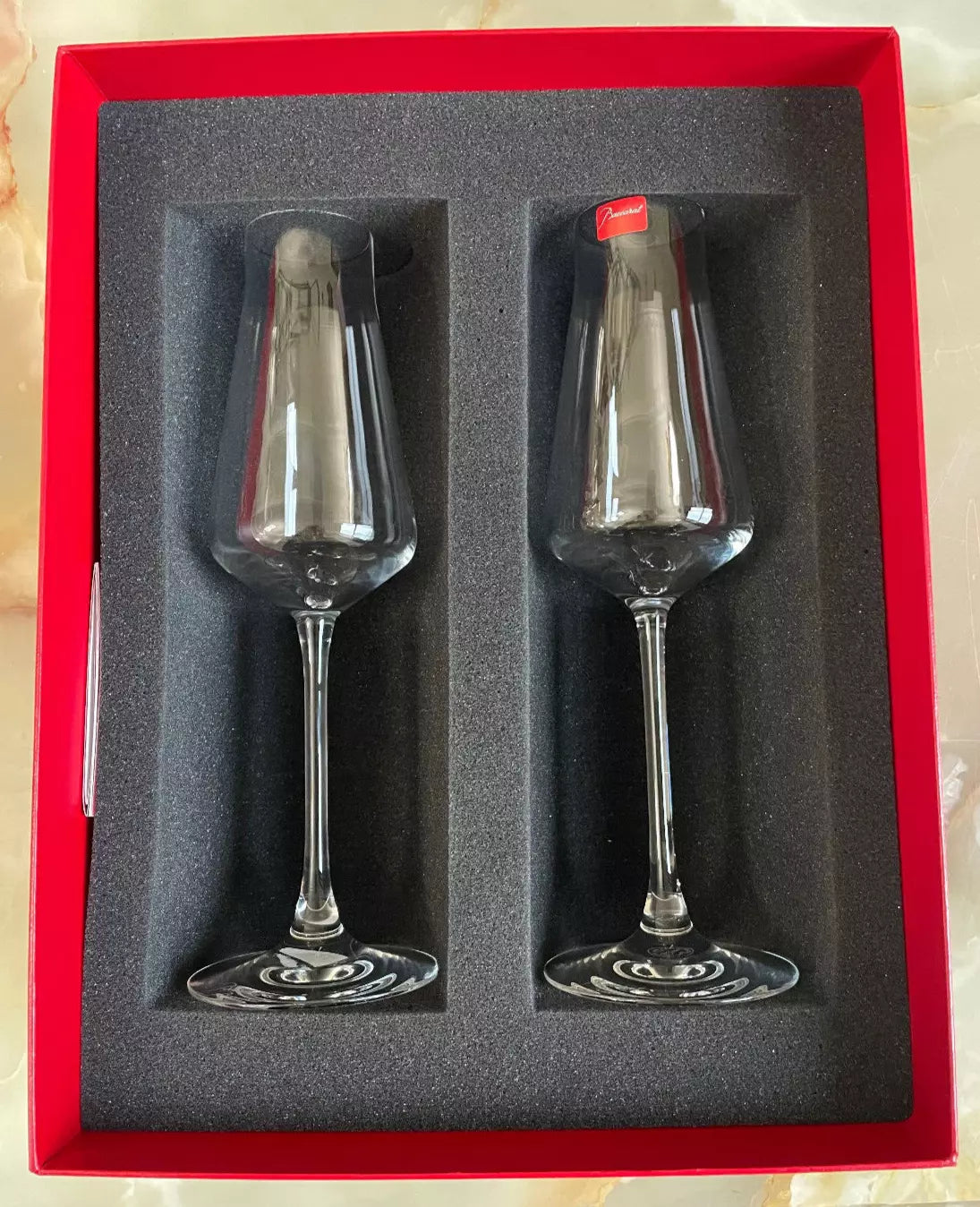 Baccarat Crystal Chateau Champagne Flutes Set of 2 #2611149