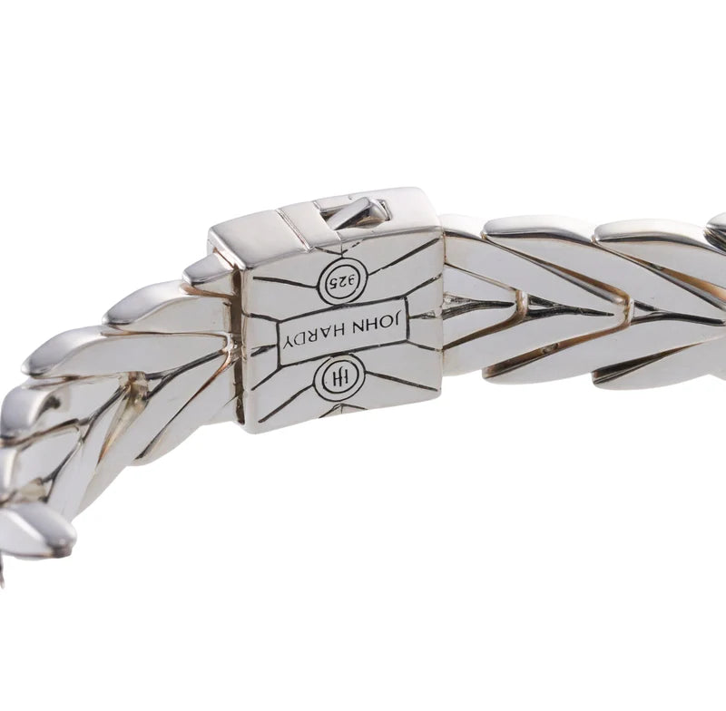 John Hardy Modern Chain Sterling Silver Diamond Bracelet OG-2459