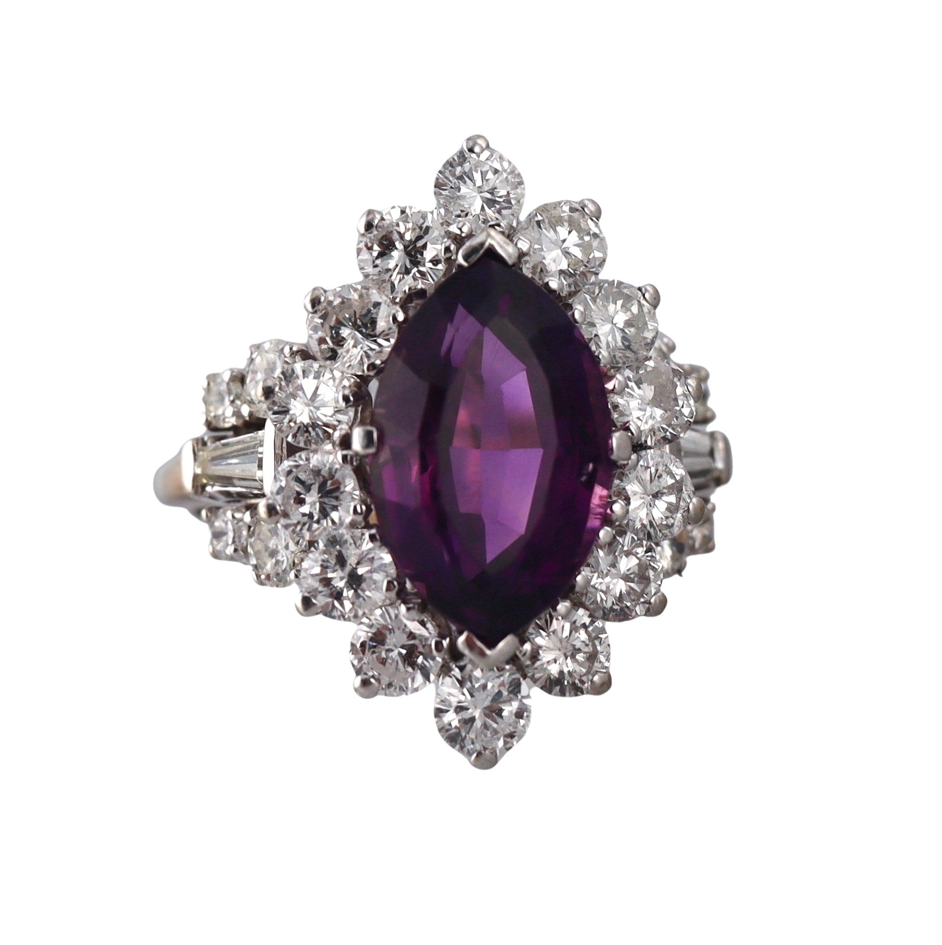 14k Gold Diamond Amethyst Ring