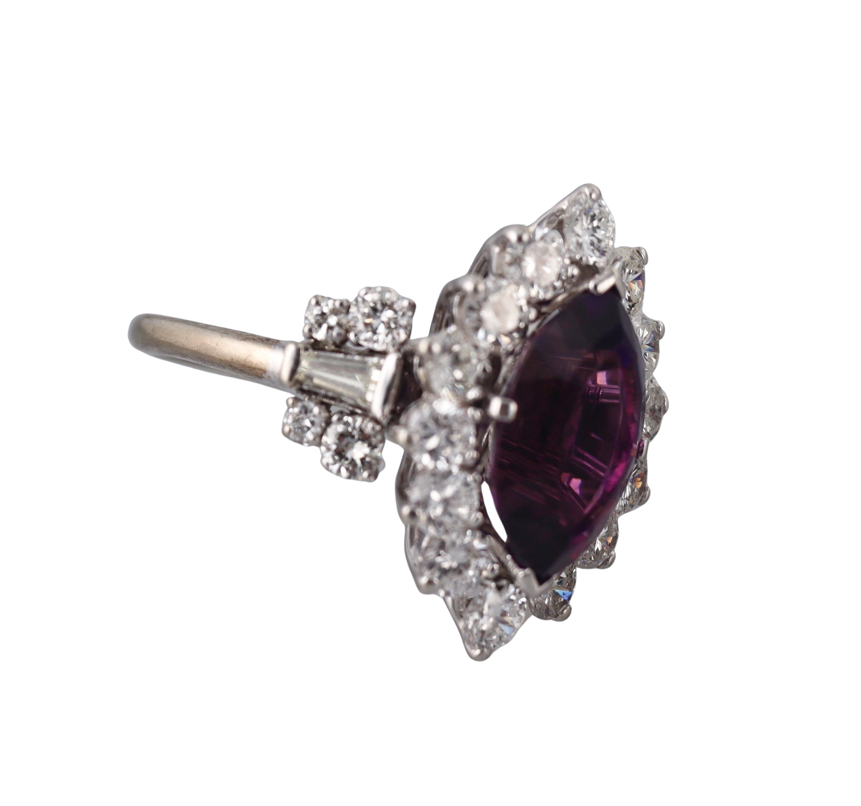 14k Gold Diamond Amethyst Ring