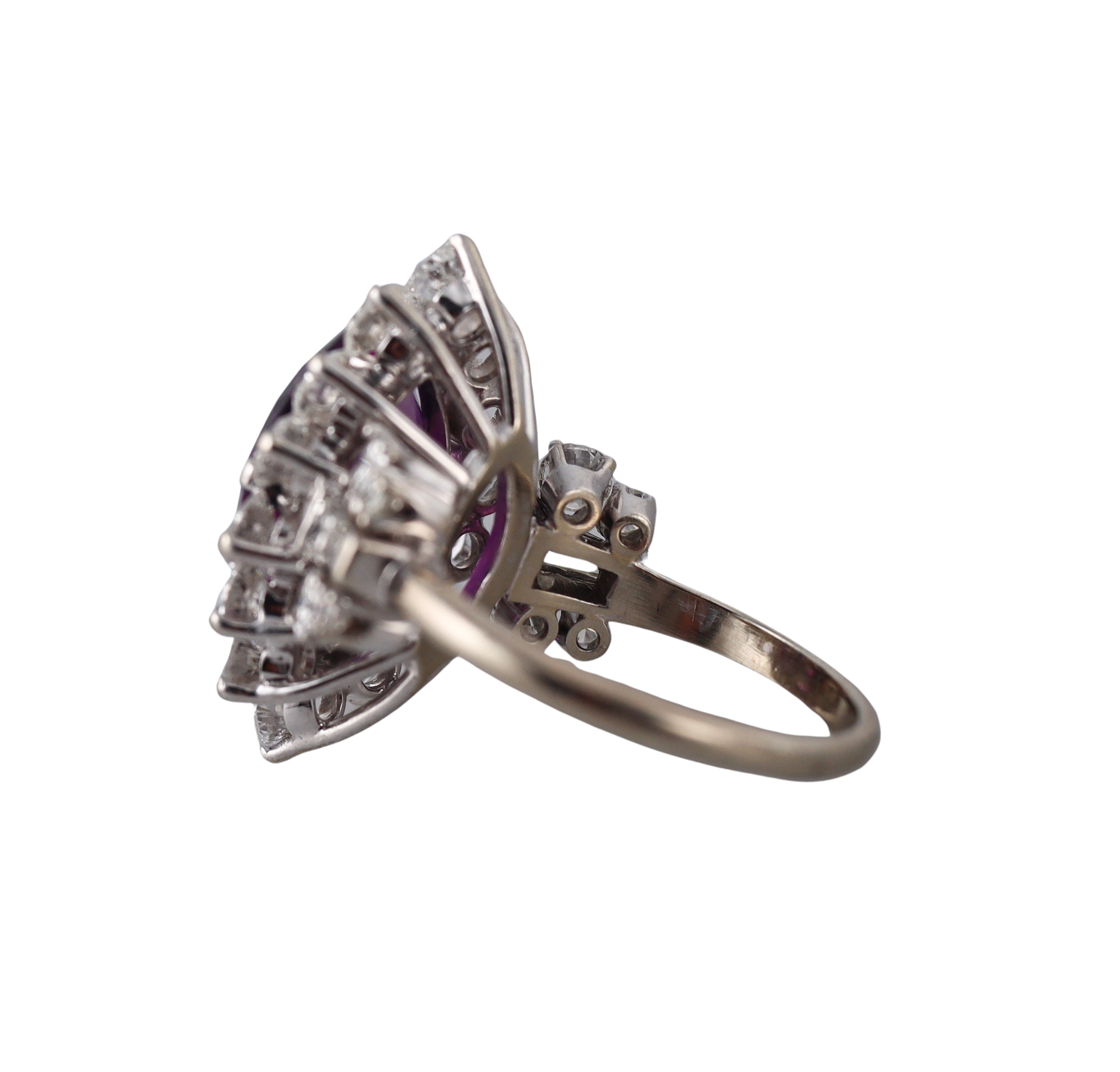 14k Gold Diamond Amethyst Ring