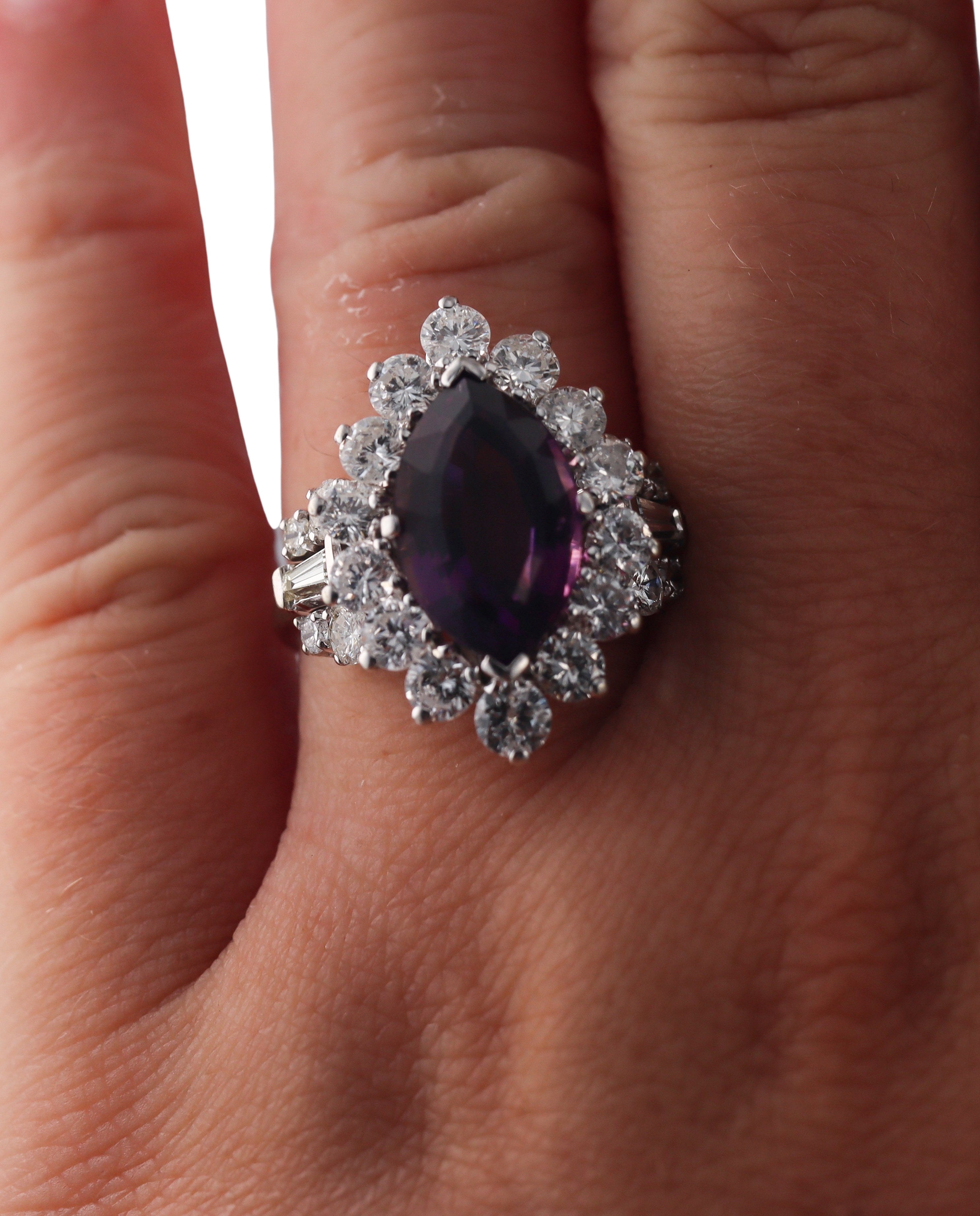 14k Gold Diamond Amethyst Ring