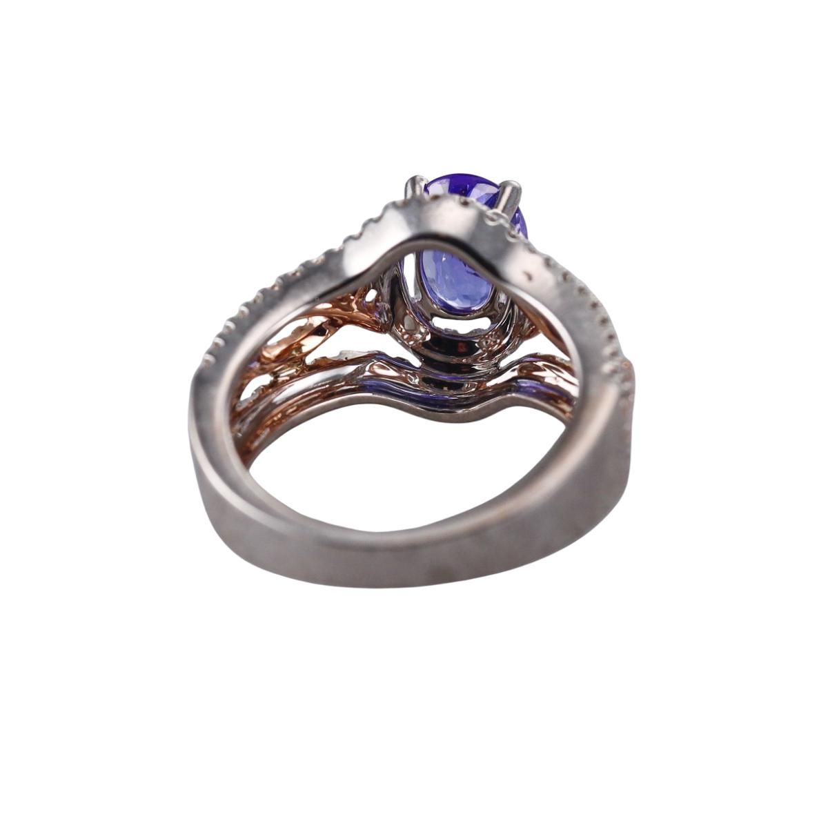 Hakman 18k Gold 1.43ct Tanzanite Diamond Ring