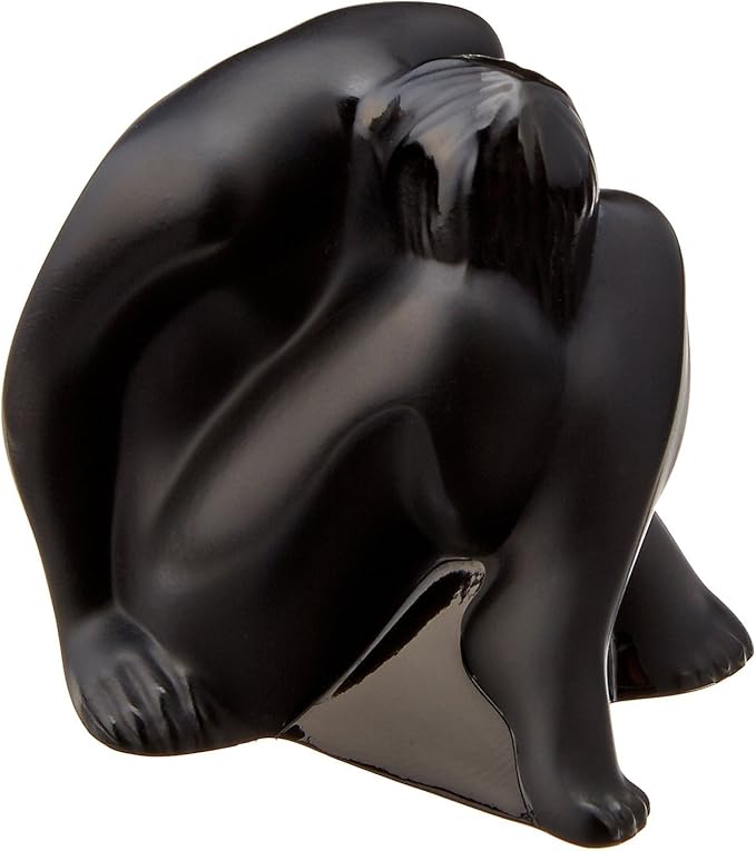 Lalique Crystal Figurine Nude Sitting Black 015927