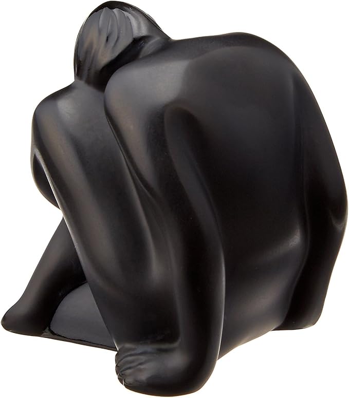 Lalique Crystal Figurine Nude Sitting Black 015927