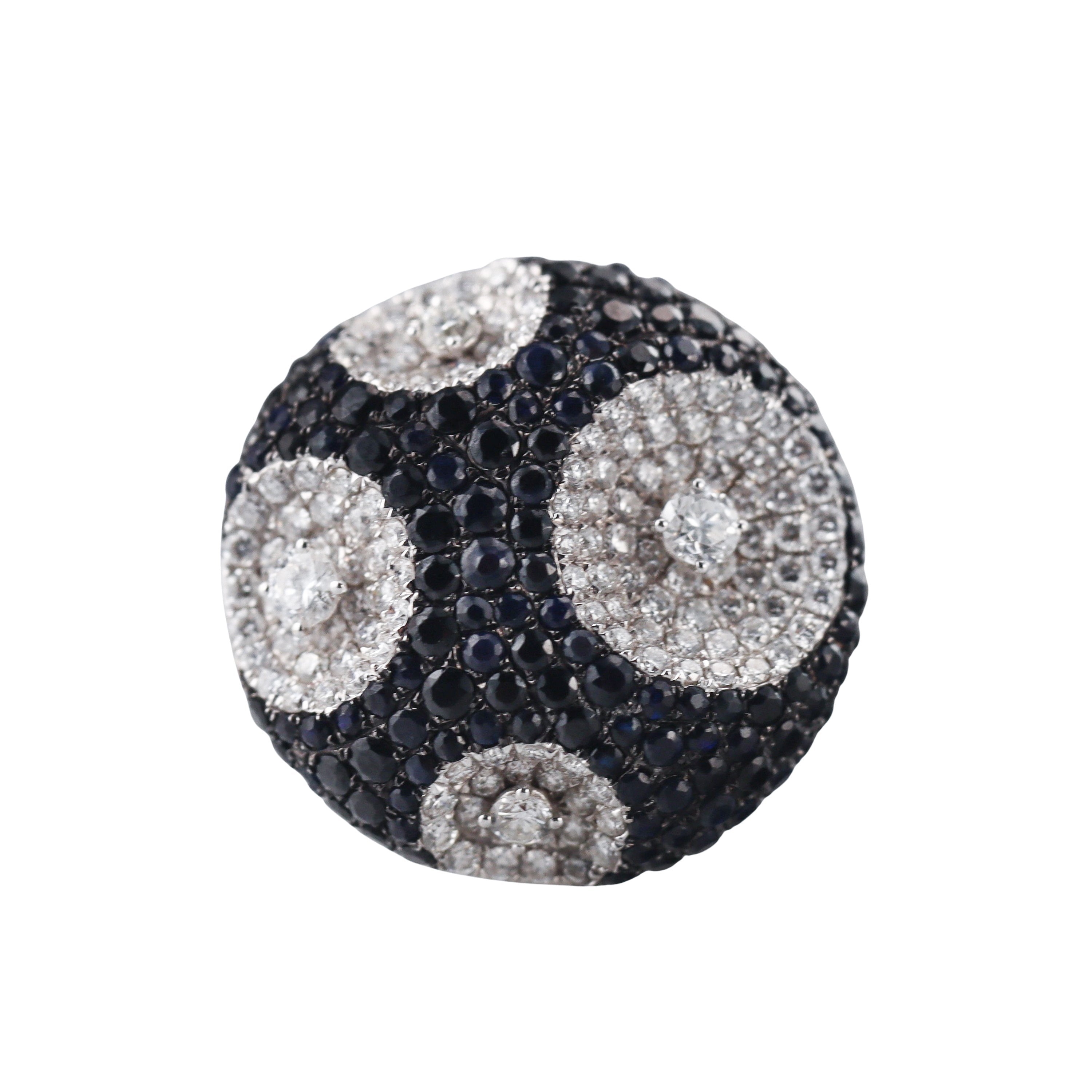 18k Gold Black & White Diamond Ring