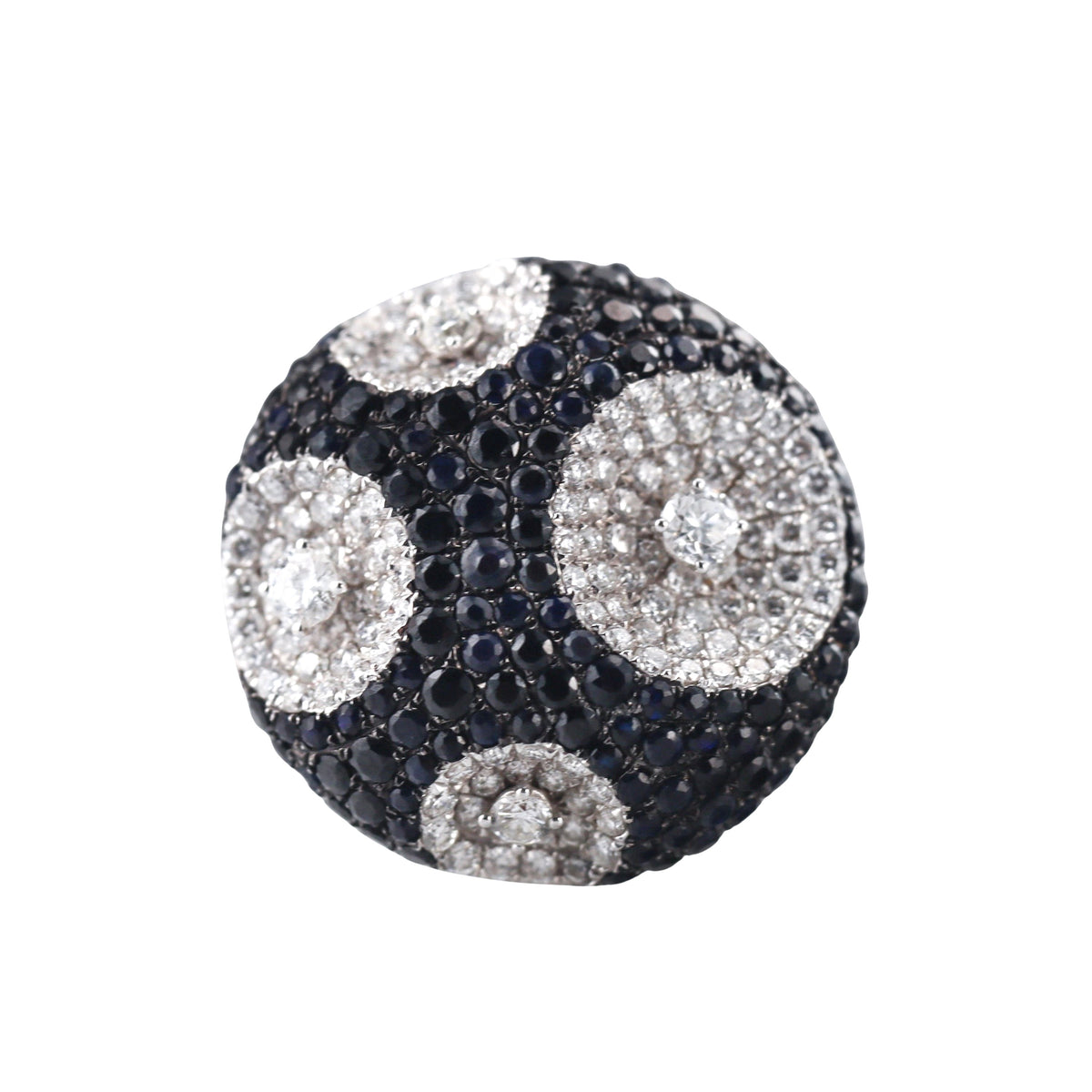18k Gold Black & White Diamond Ring