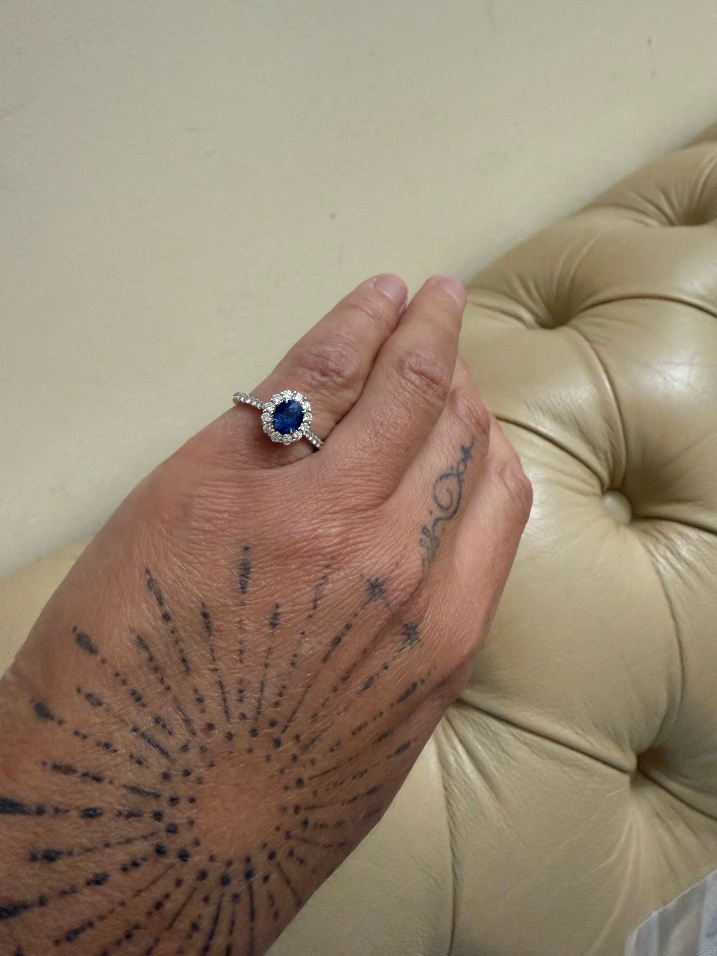18k Gold Diamond Sapphire Ring