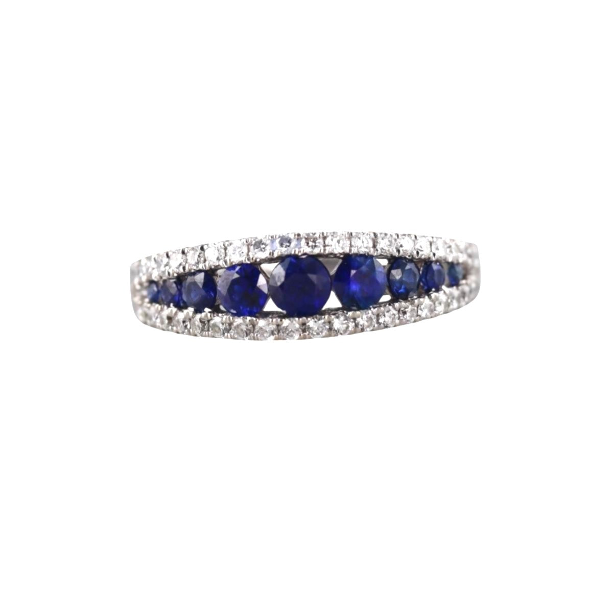 18k Gold Sapphire Diamond Ring