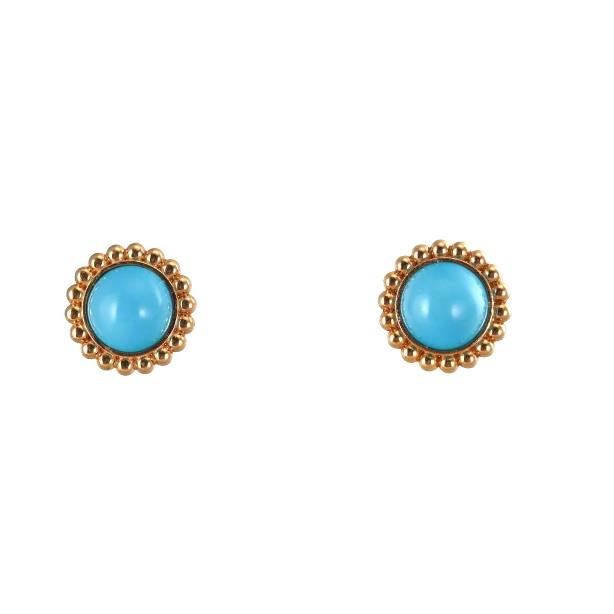 18k Gold Turquoise Stud Earrings