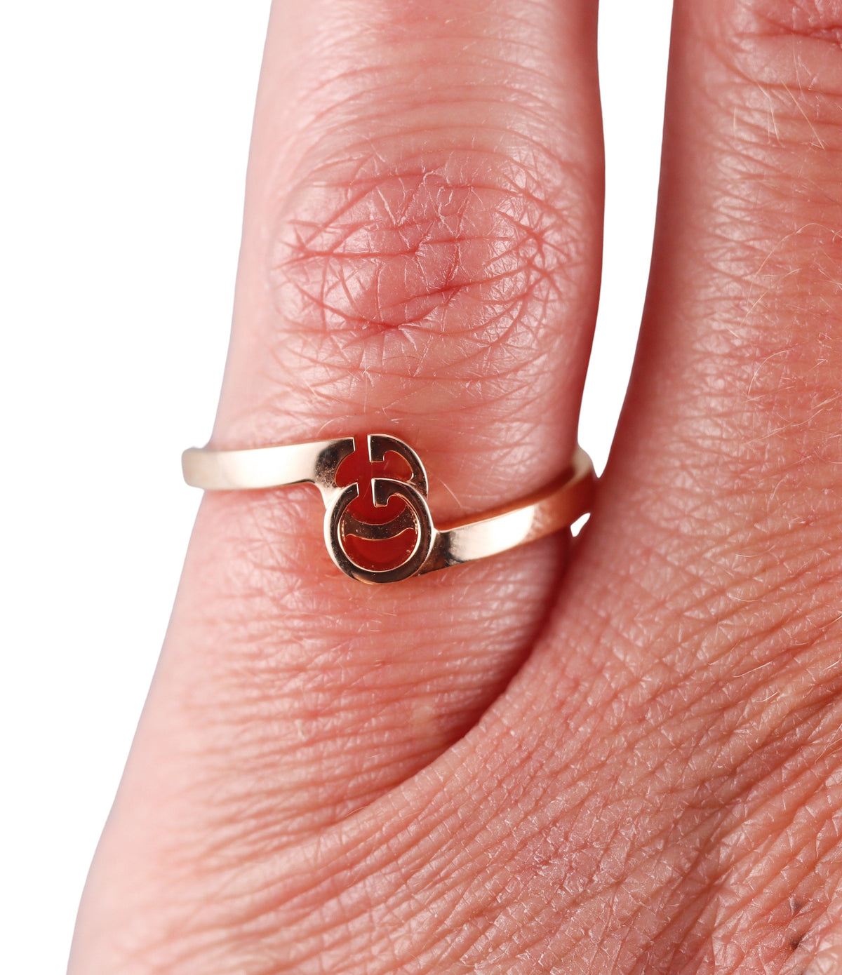 18k Gucci Running GG Rose Gold Ring Retail $850
