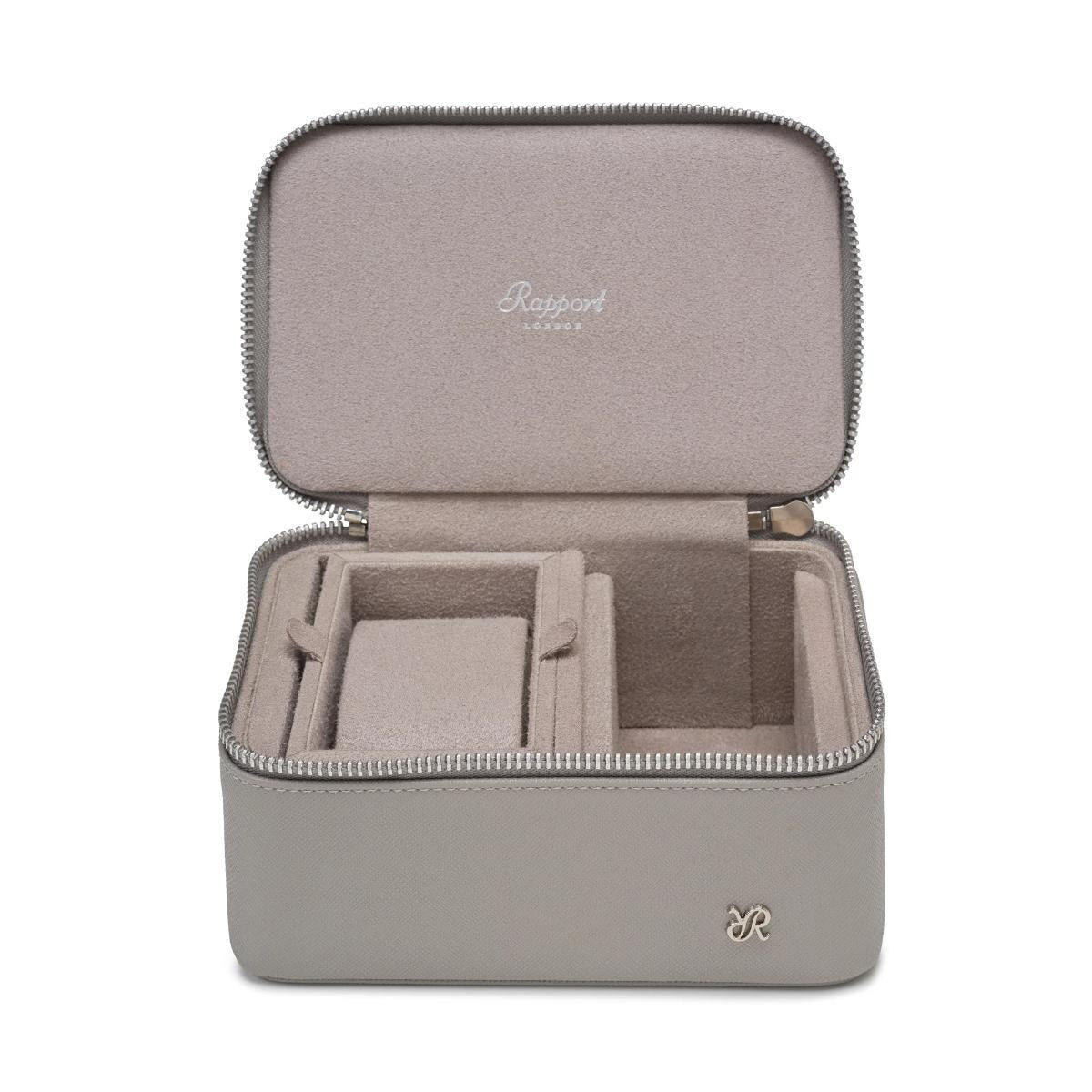 Rapport London Via Leather Watch & Accessory Zip Case in Grey
