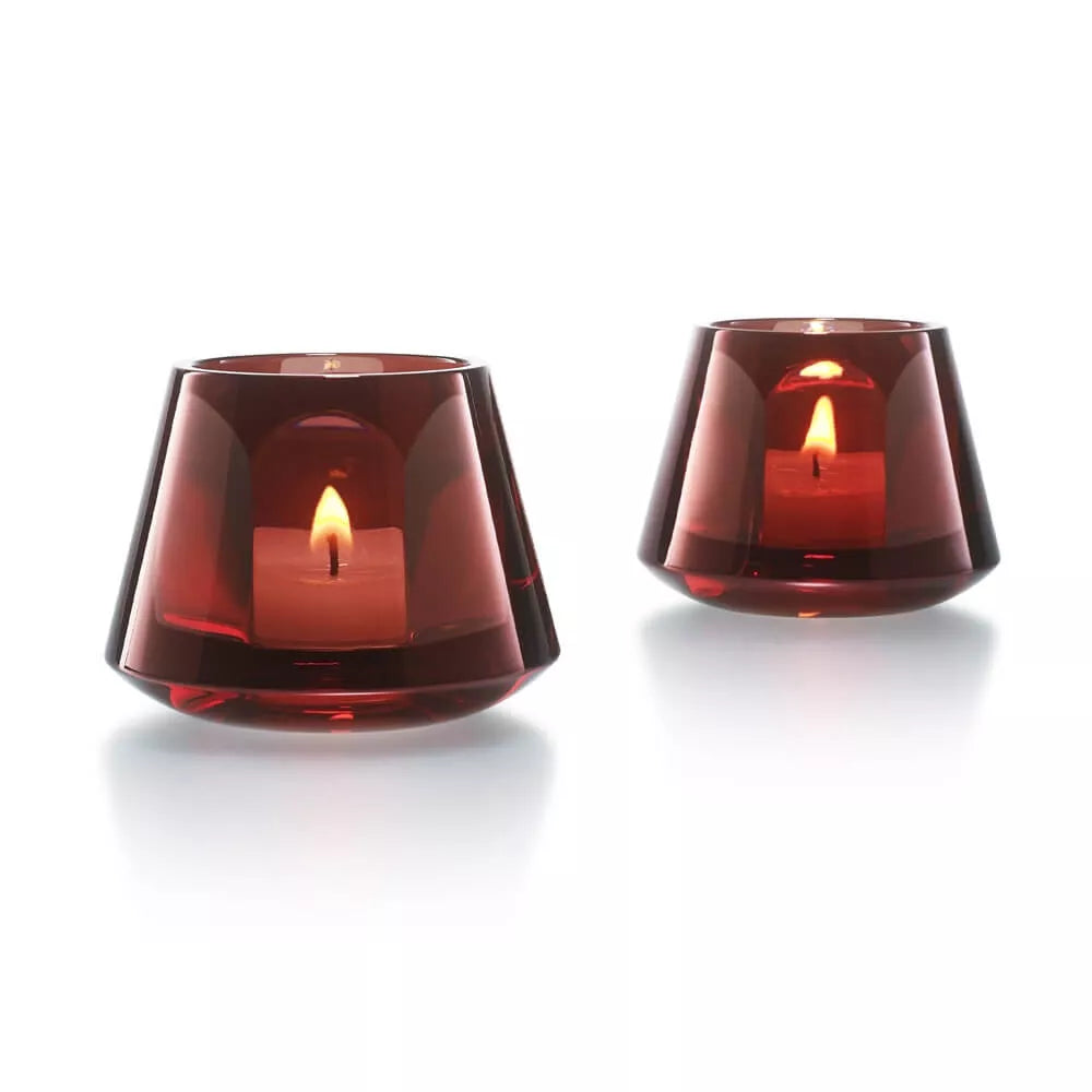 Baccarat Baby Our Fire Red Candle Holder Set of 2