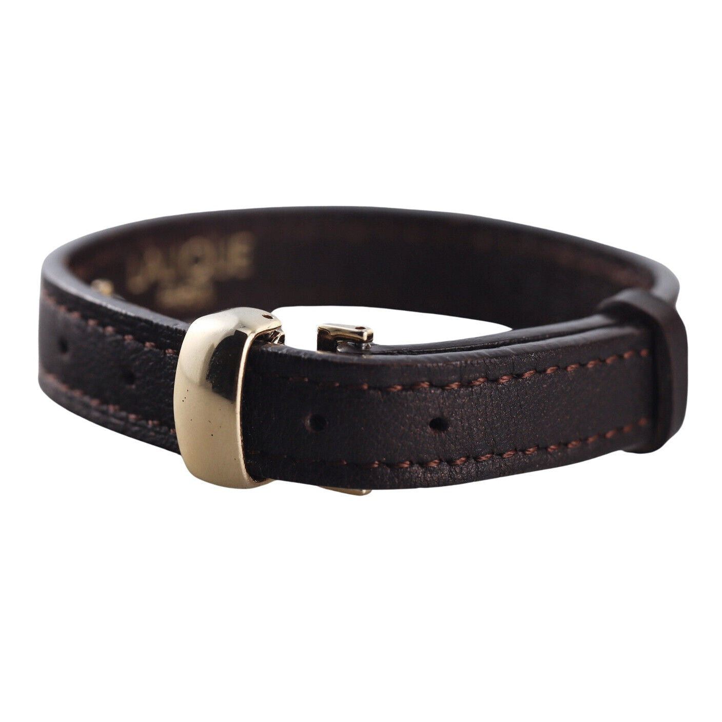 Lalique Stainless Steel Leather Bracelet 035401