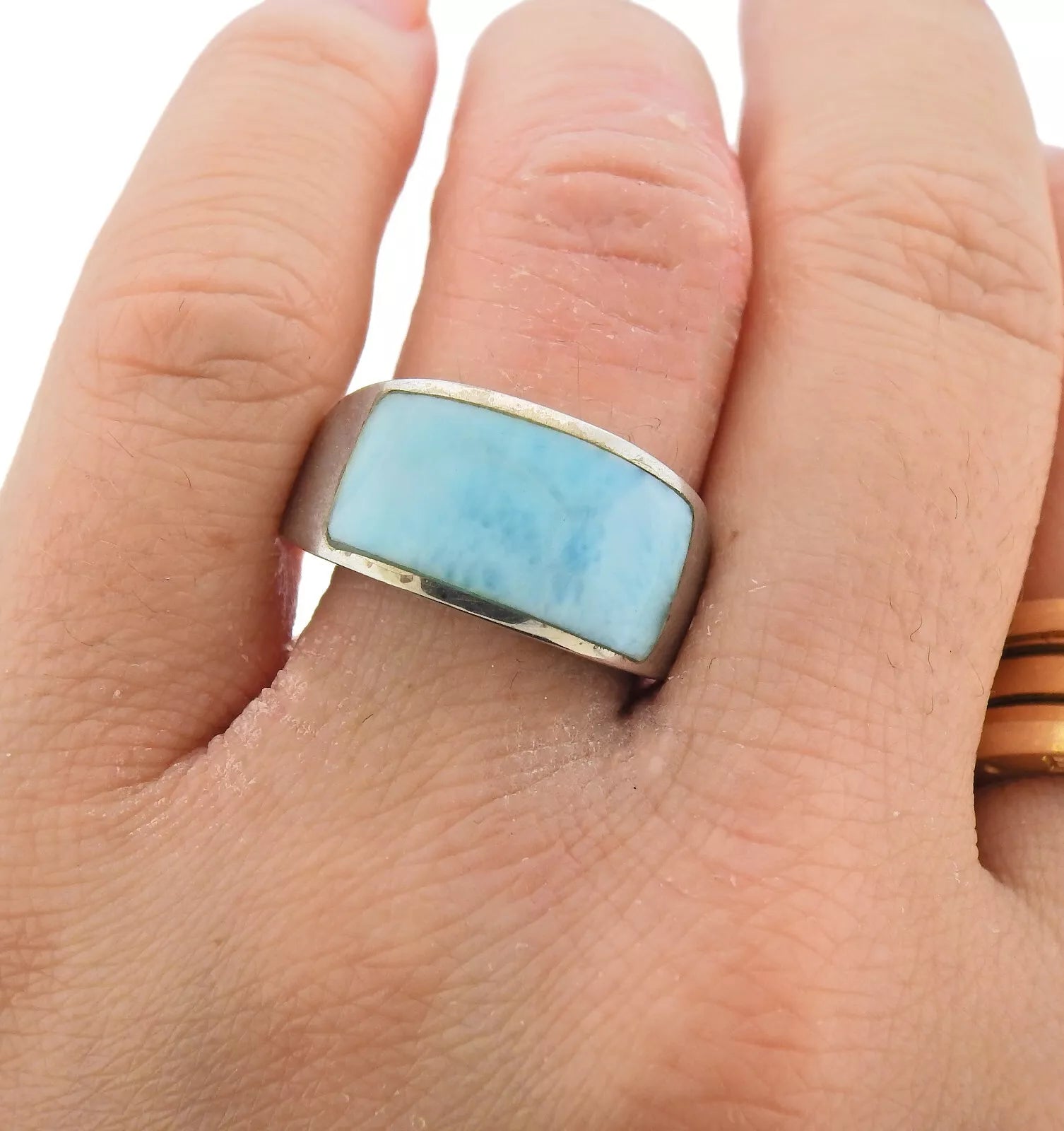 Marahlago  Sterling Silver Larimar Ring Retail $286  #42