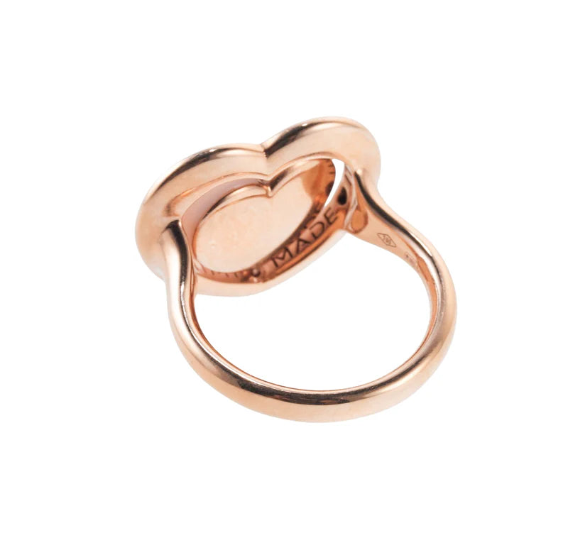 Mimi Milano Rose Quartzite Gold Flip Heart Top Ring