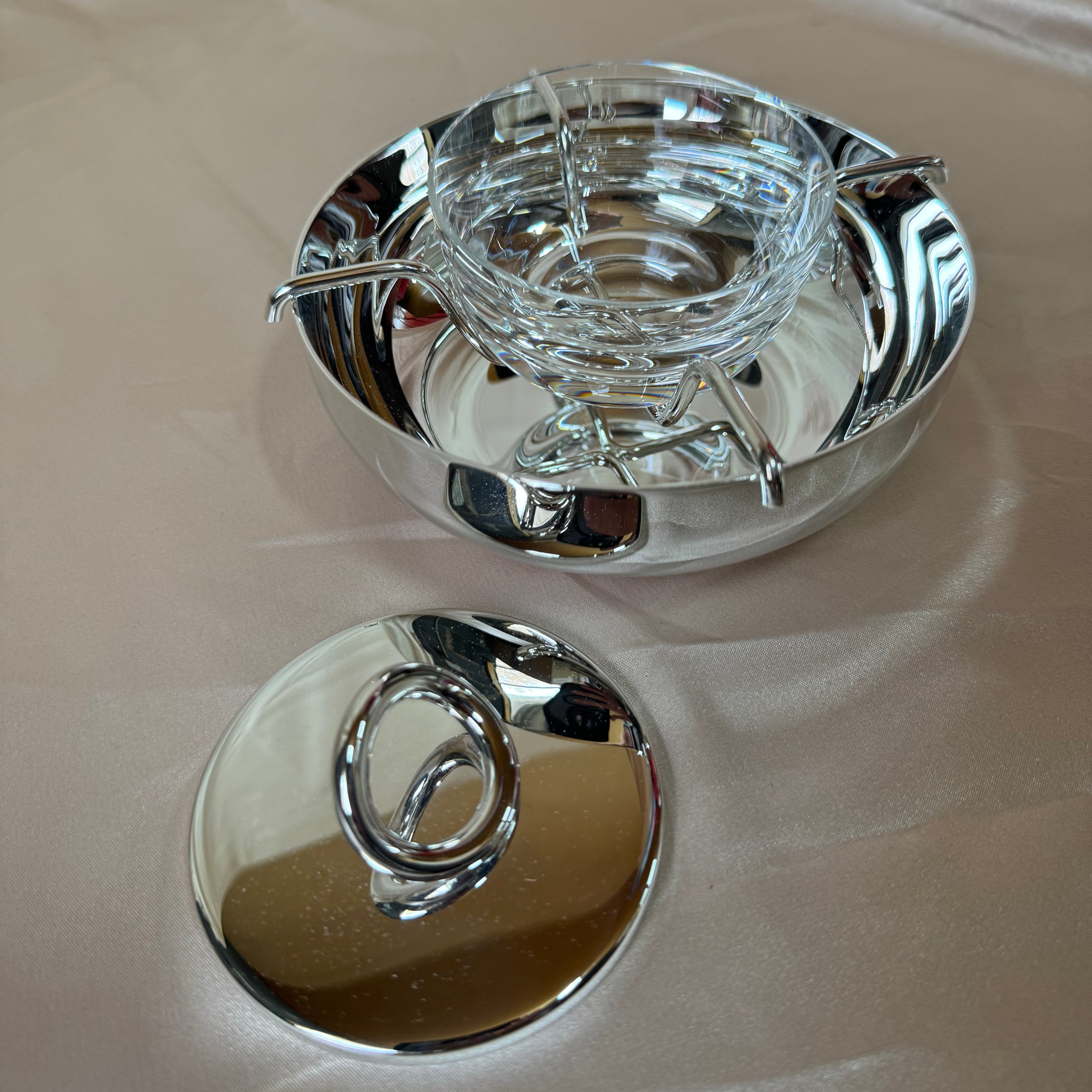 Christofle Vertigo Silver Plate Caviar Serving Set Small B04224595