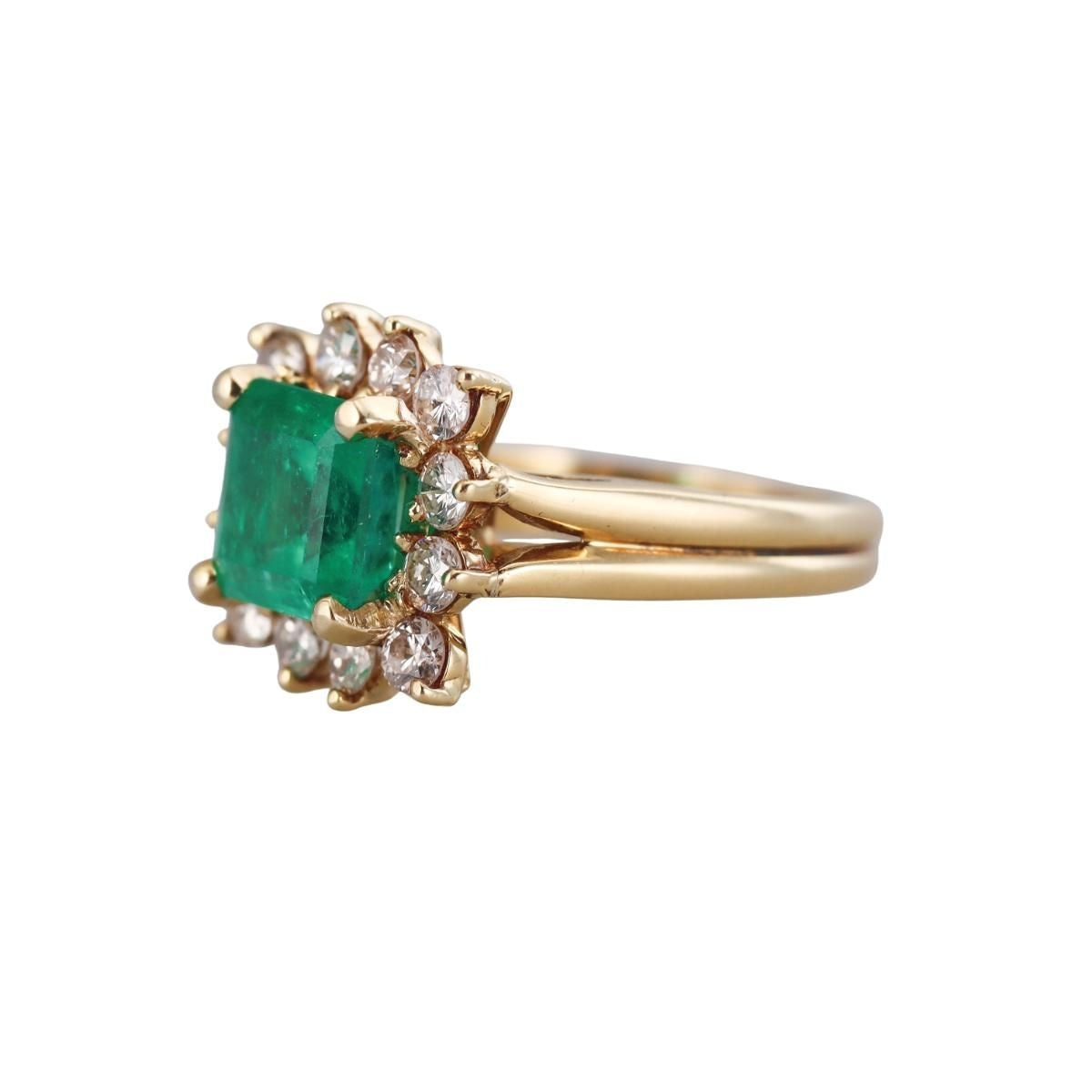 2.14ct Emerald Diamond Gold Ring