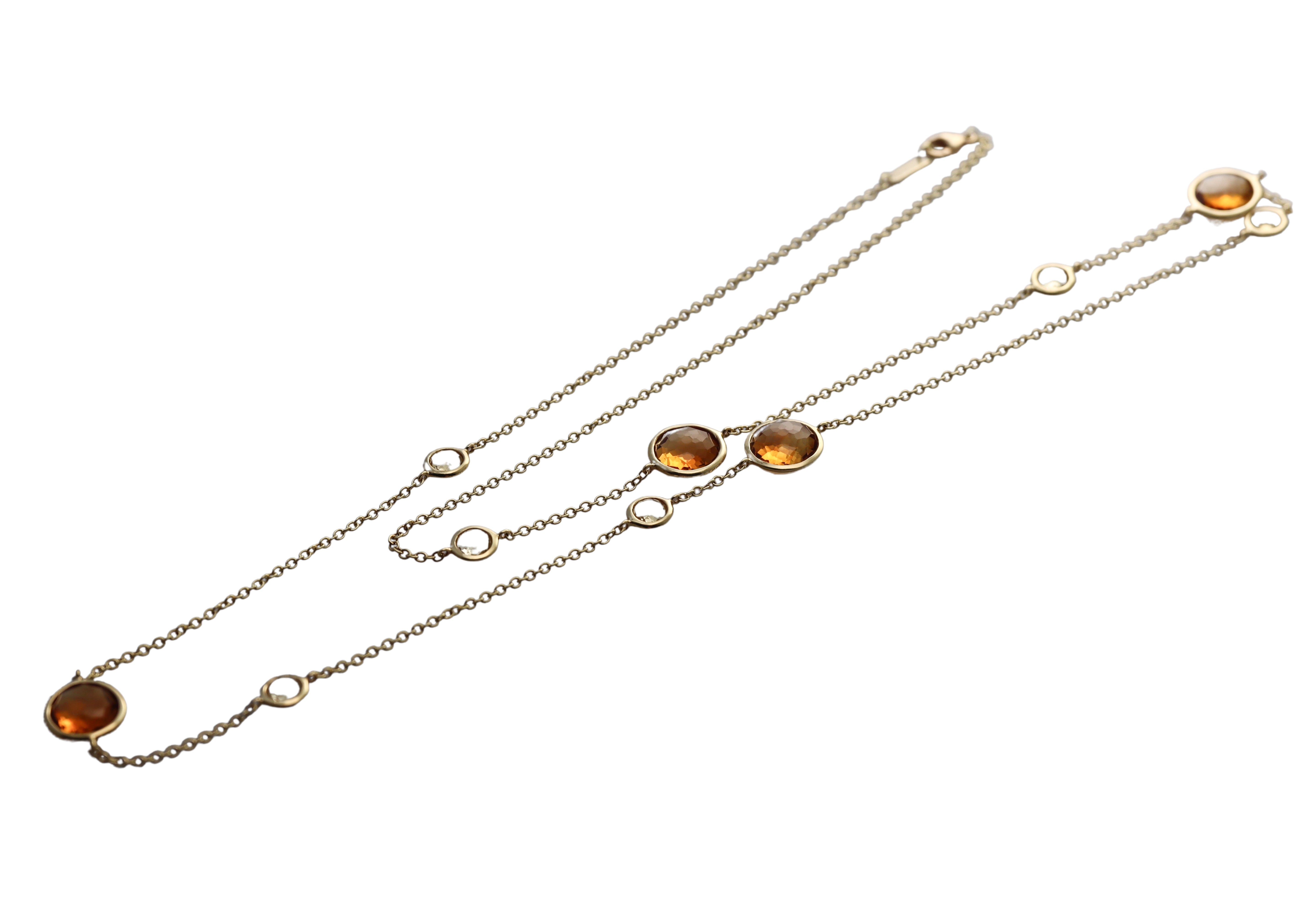 Ippolita Lollipop 18k Gold Citrine Station Necklace