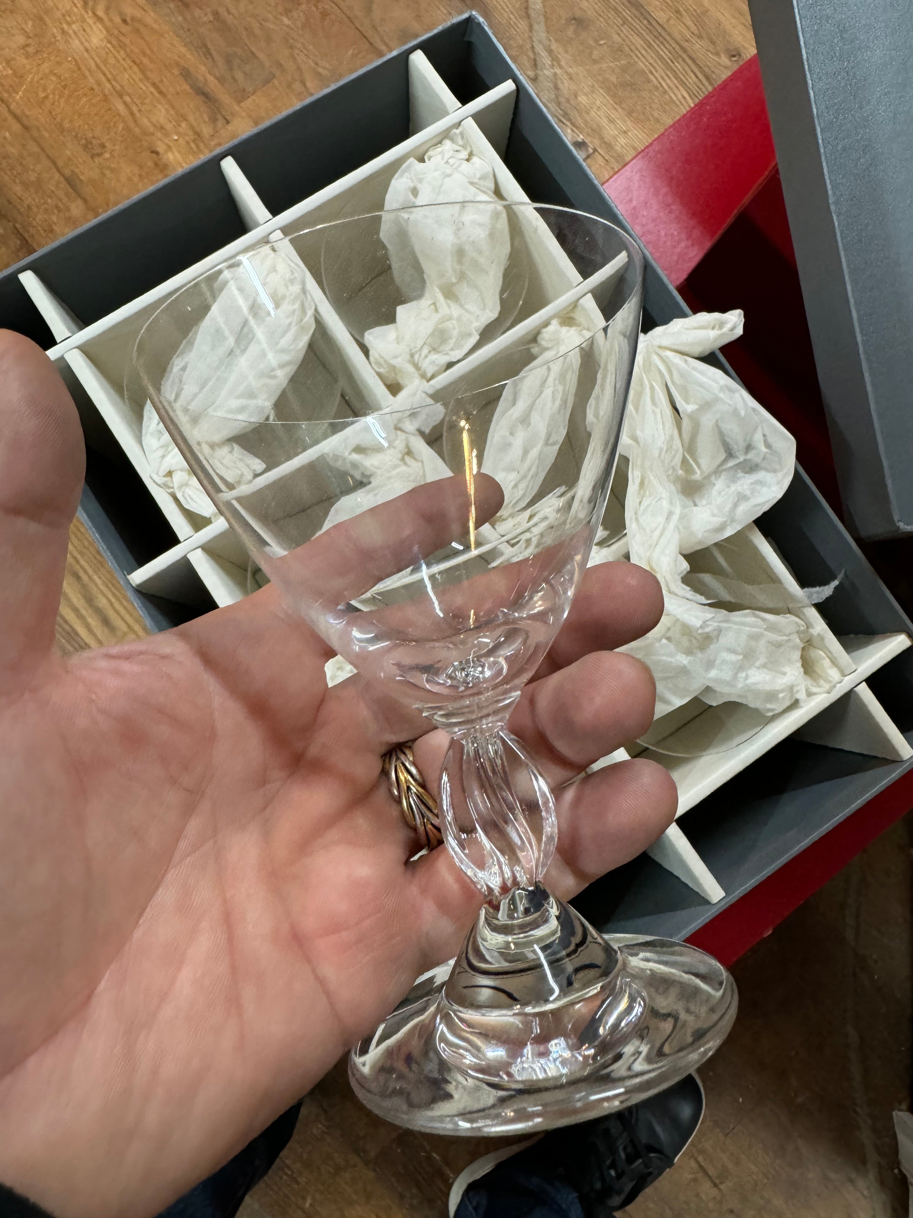 Lalique Frejus Champagne Sherbet Flute Set of 6