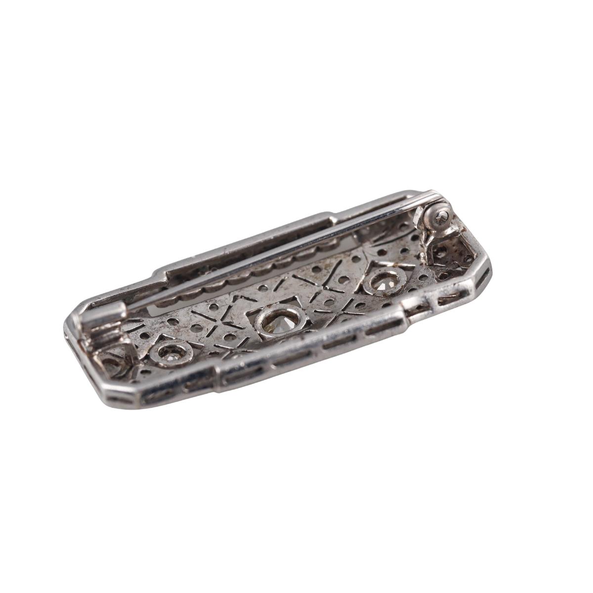 Art Deco Platinum Diamond Brooch Pin