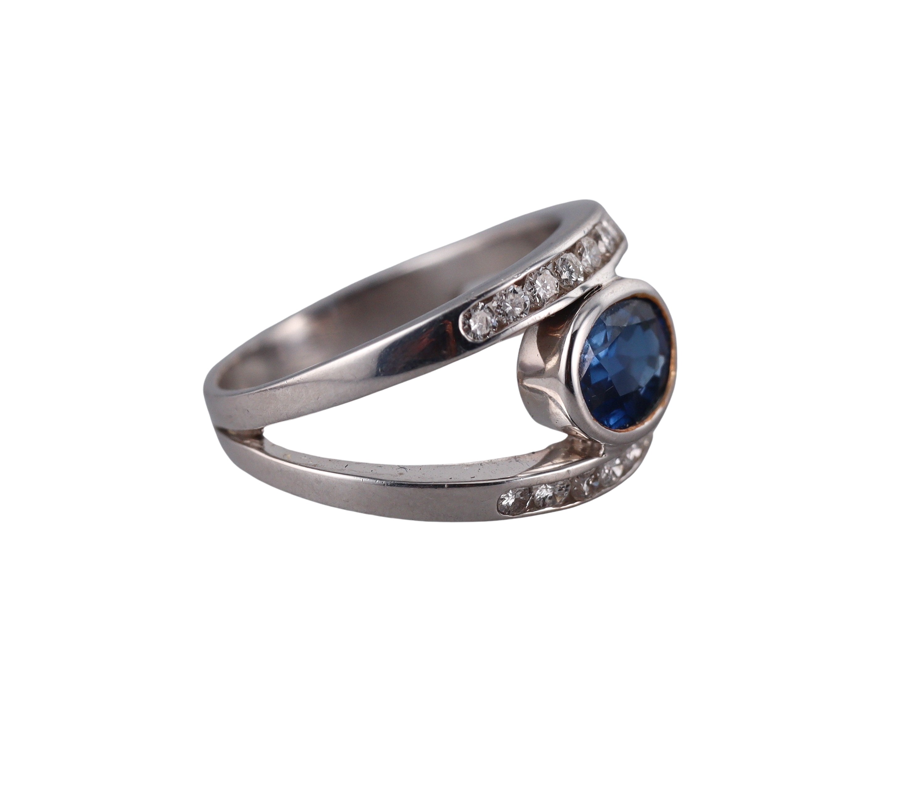 18k Gold 1.74CT Sapphire Diamond Ring