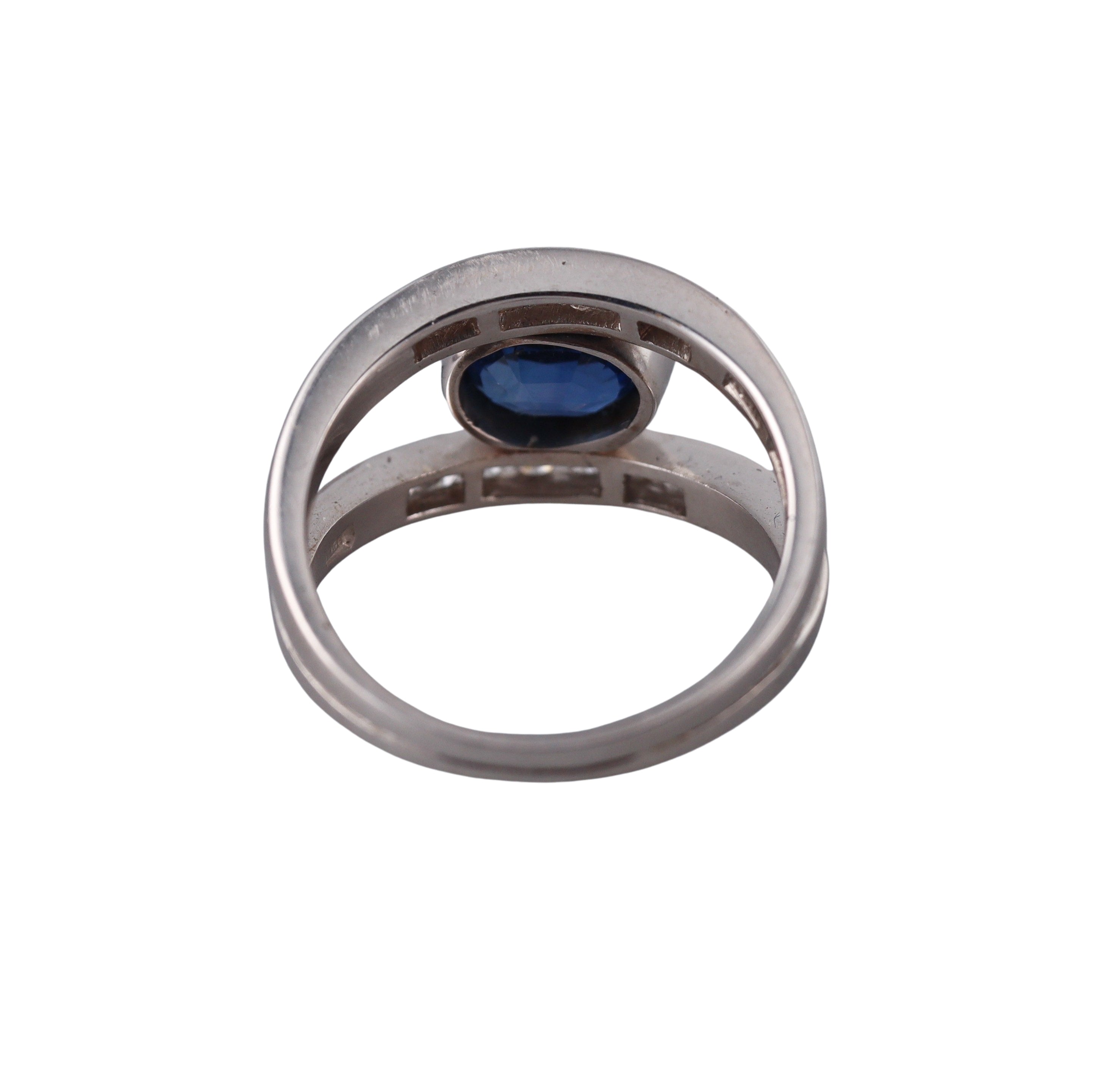 18k Gold 1.74CT Sapphire Diamond Ring