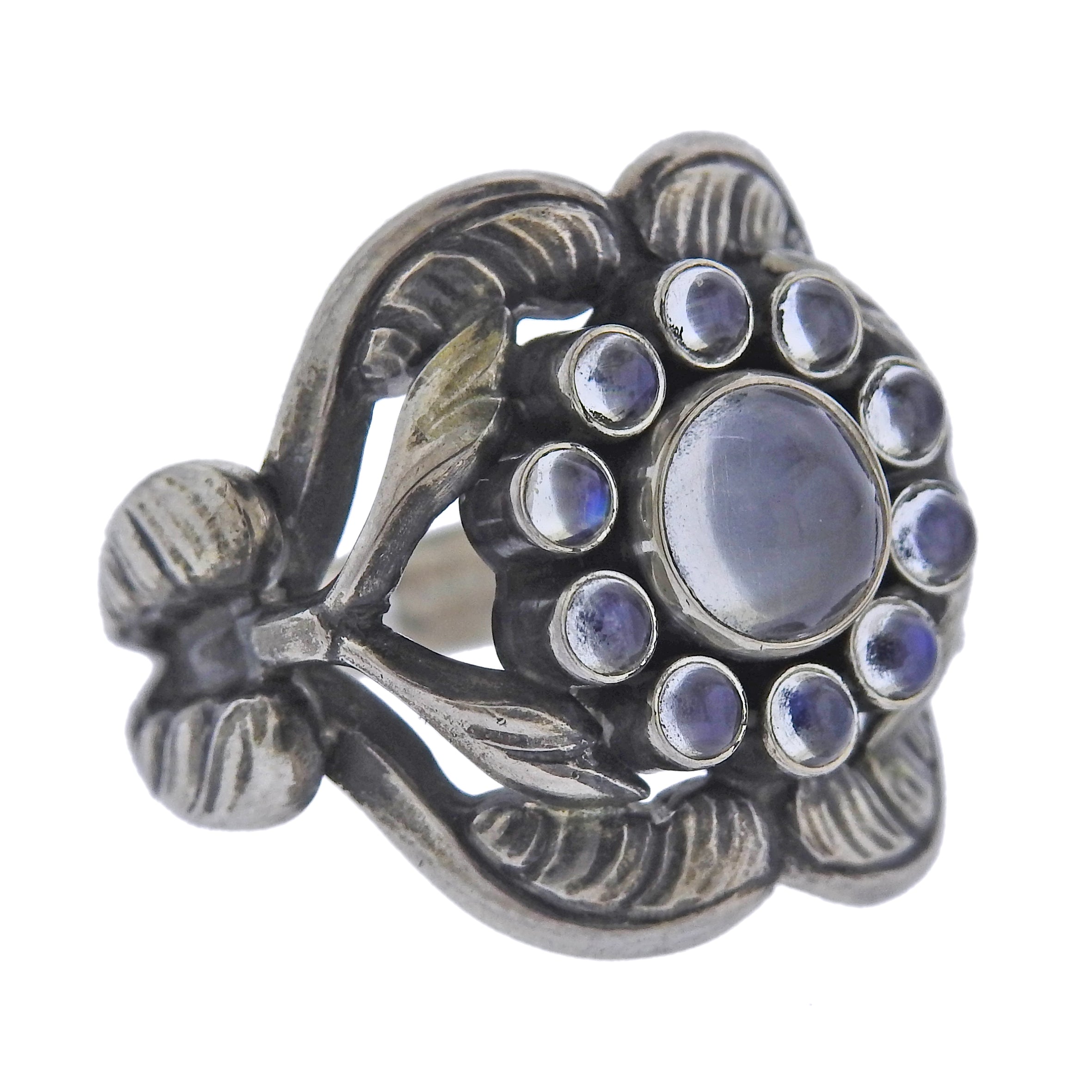 Georg Jensen Moonlight Blossom Moonstone Silver Ring