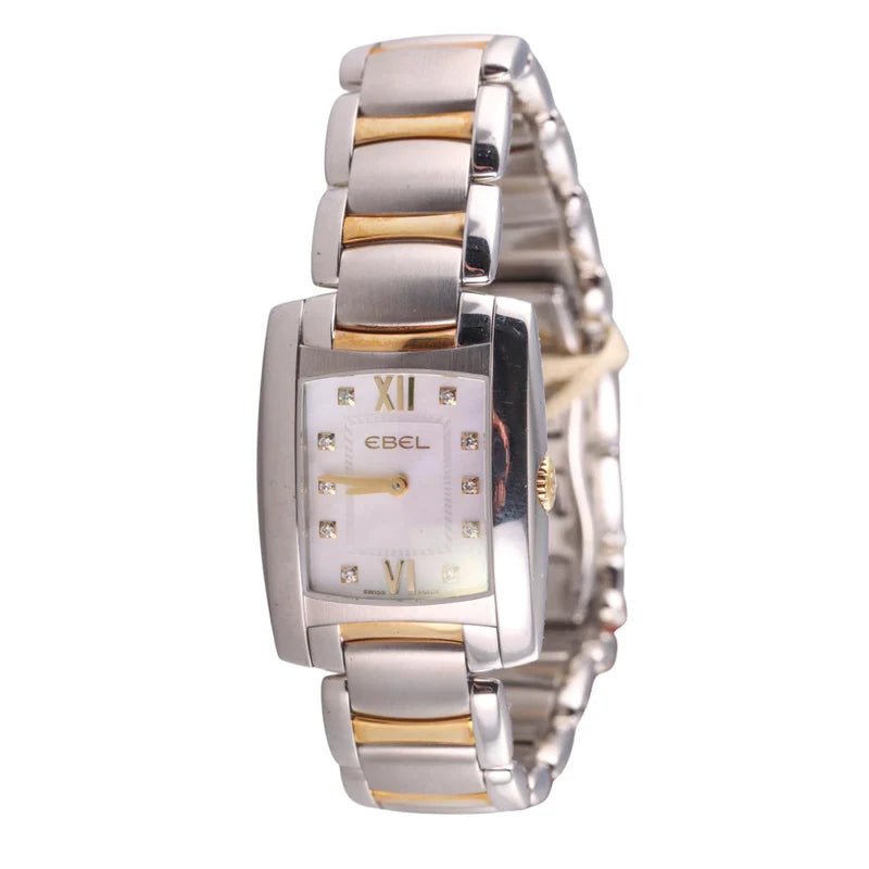 Ebel Brasilia 18k Gold Stainless Steel Mother of Pearl Diamond Watch