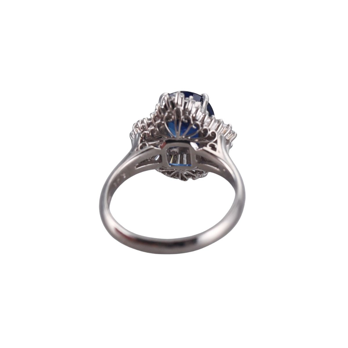 2.40ct Sapphire Diamond Platinum Cluster Ring