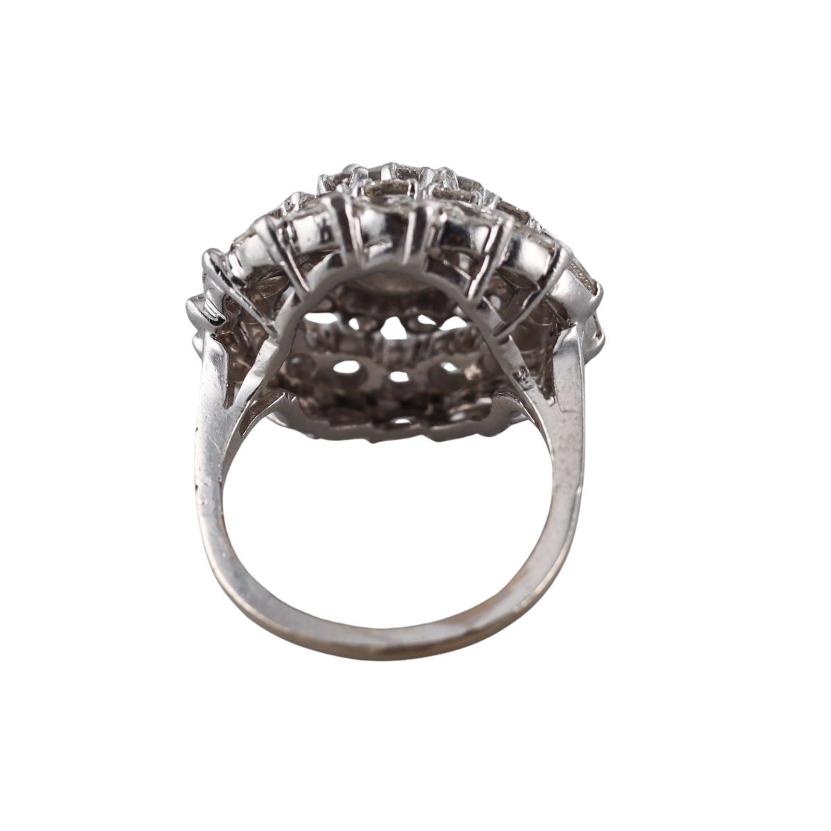 Mid Century Platinum Diamond Dome Ring